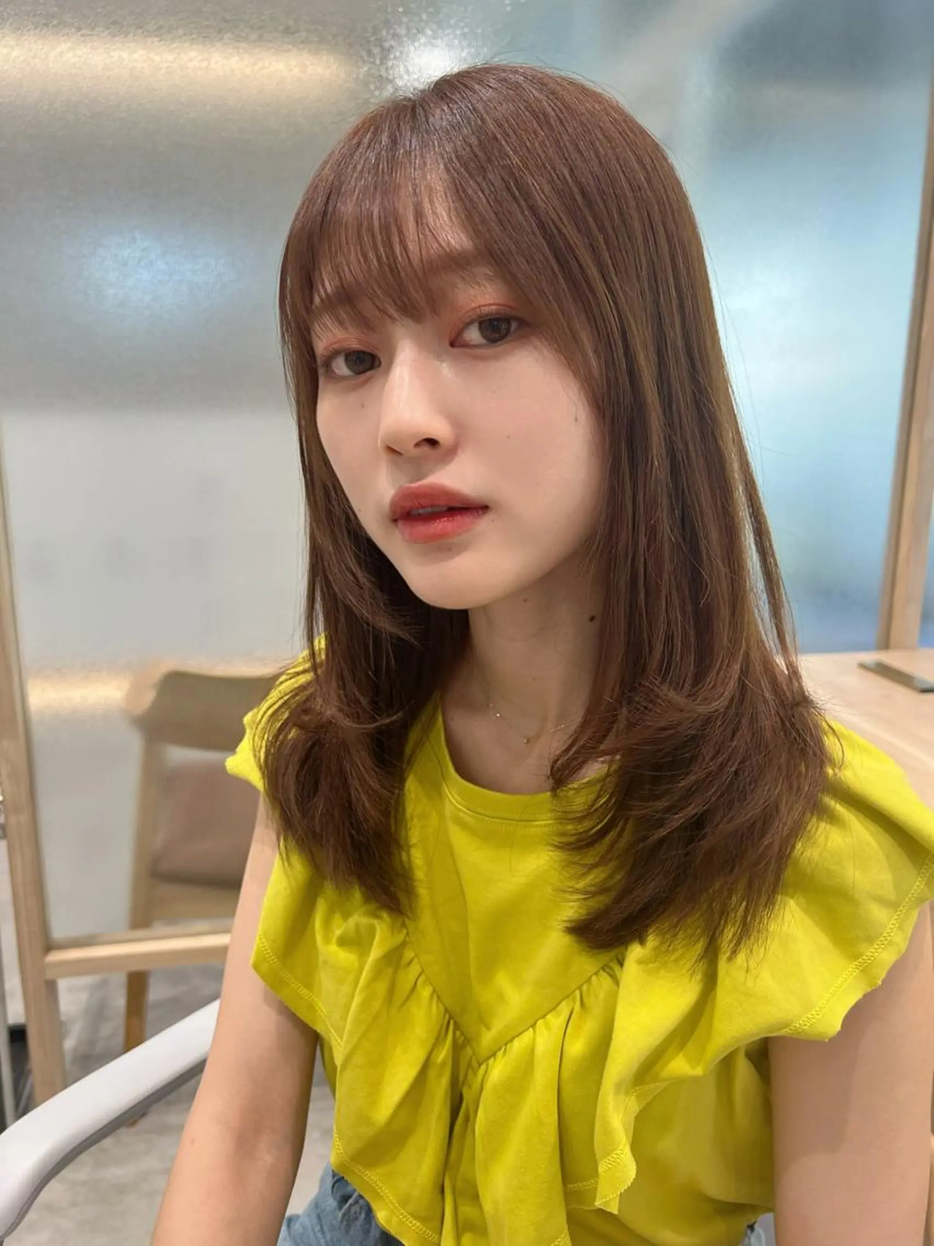 セミロング 顔周り🇰🇷韓国 レイヤー/いづみ💞のヘアスタイル