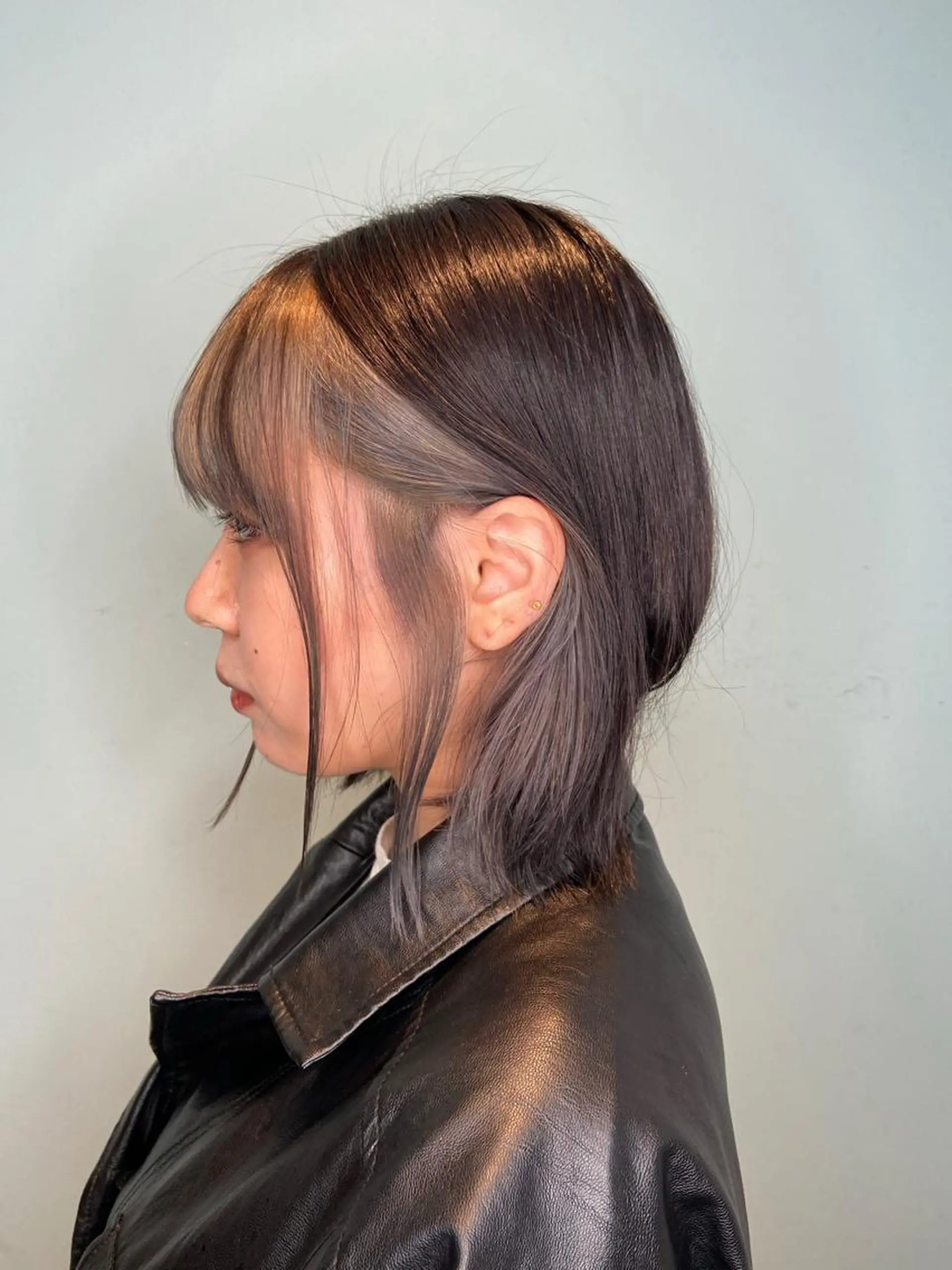 ミディアム カラー ブリーチ インナーカラー 原一真/ 外国人ショートヘアのヘアスタイル