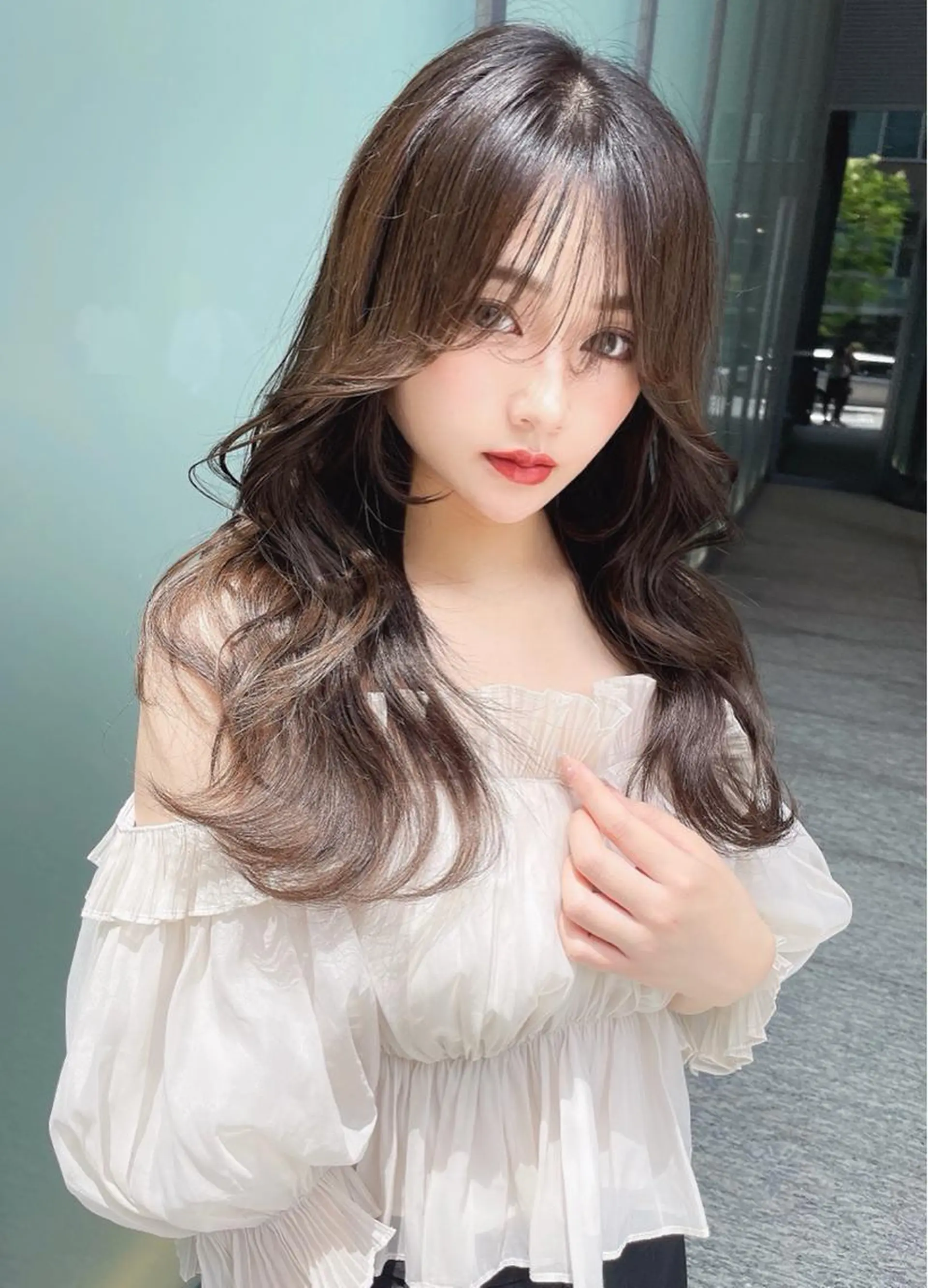 セミロング カラー ベージュカラー 黒髪 ブリーチ ブルーカラー ブルーブラック カット ヘアカラー トリートメント 木屋元一/透明感 /前髪/ショートボブのヘアスタイル