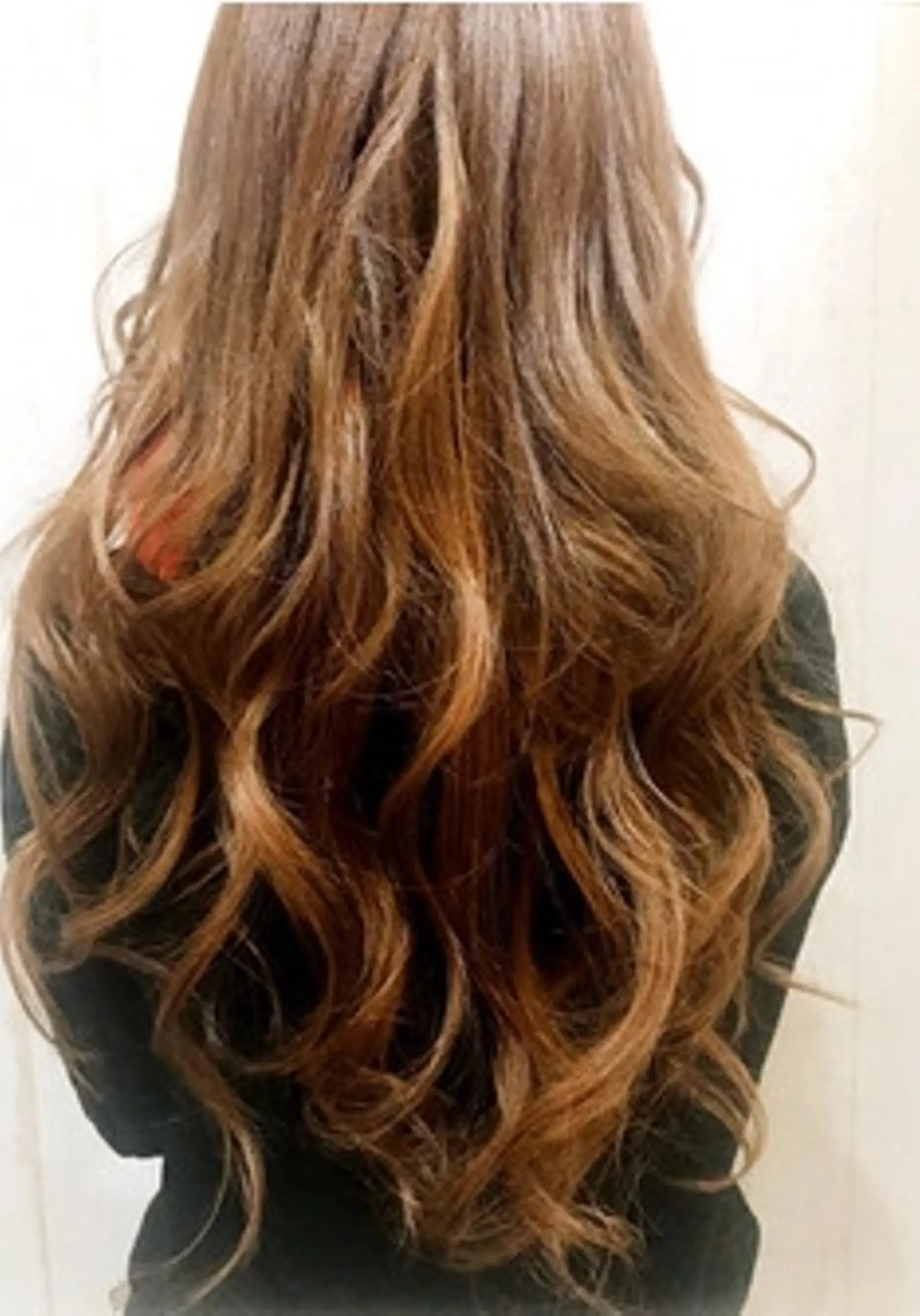 ロング カラー パーマ ヘアアレンジ チビ編み込みエクステ シールEXどぅ〜すのヘアスタイル