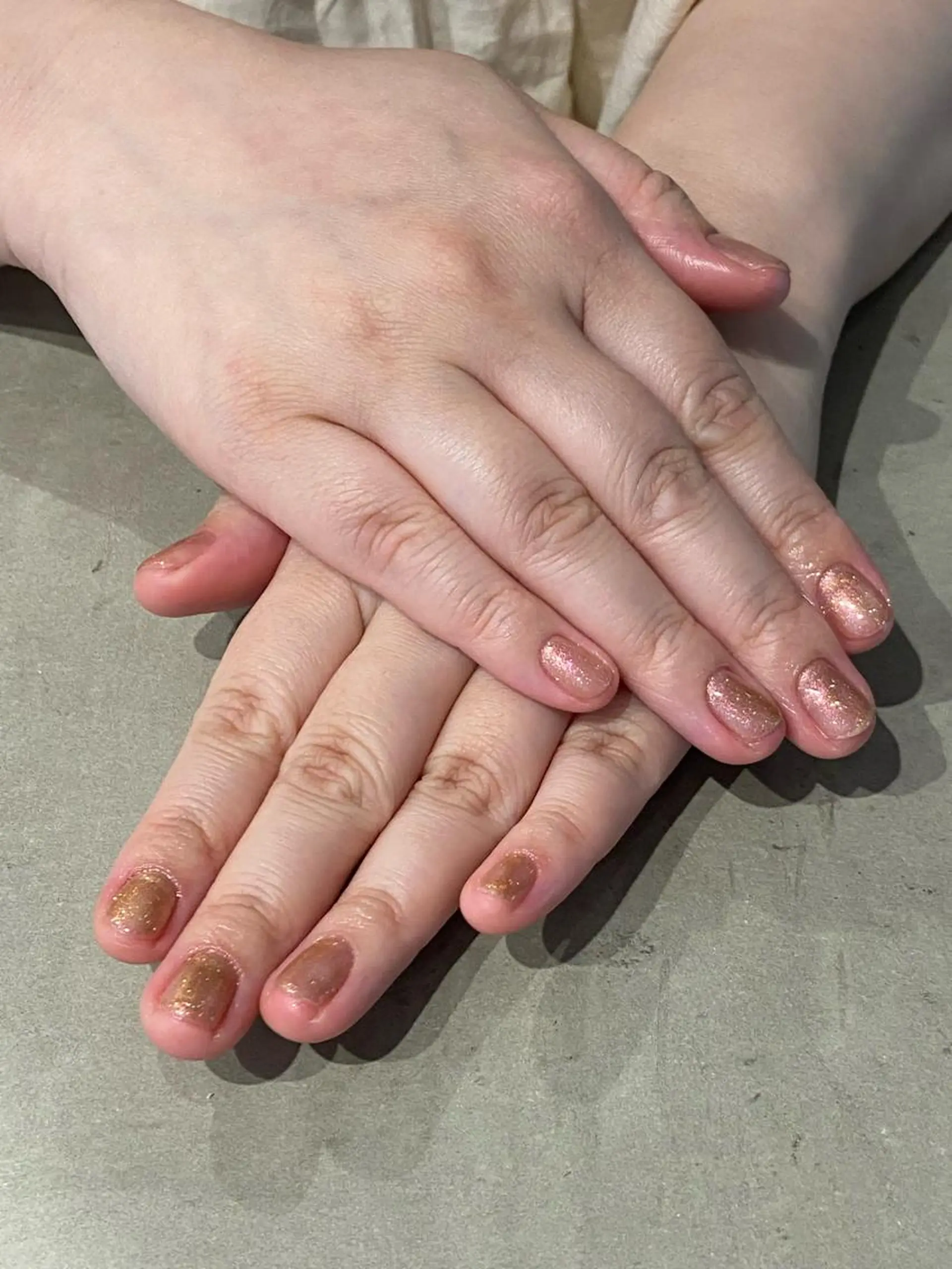 ネイル キラキラネイル マグネットネイル オレンジ SHELLTOKYO idaのネイルデザイン