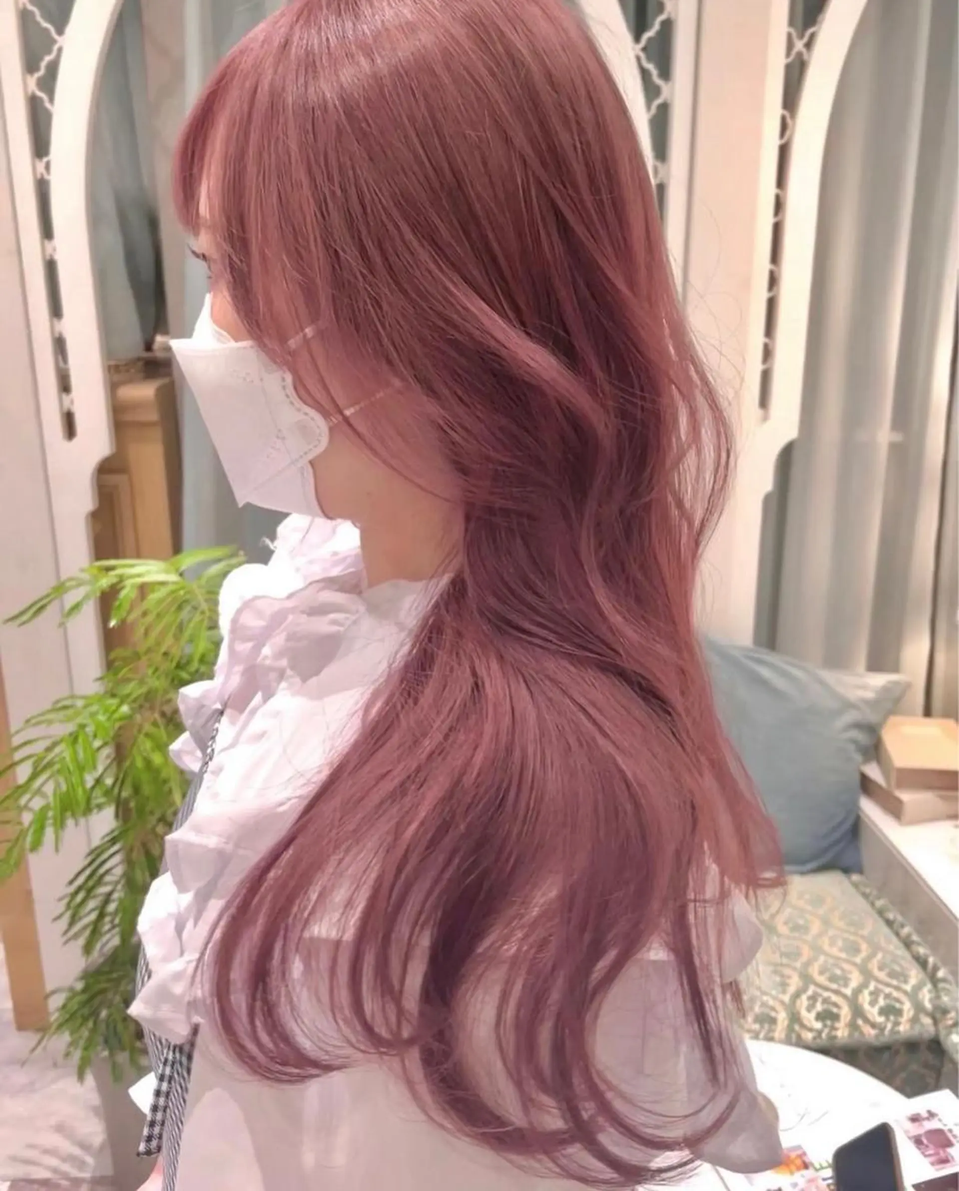 ロング ボブ ハイライト 髪質改善 韓国風ヘア 小顔カット 似合わせカラーの達人 ダブルカラー/森栄範のヘアスタイル