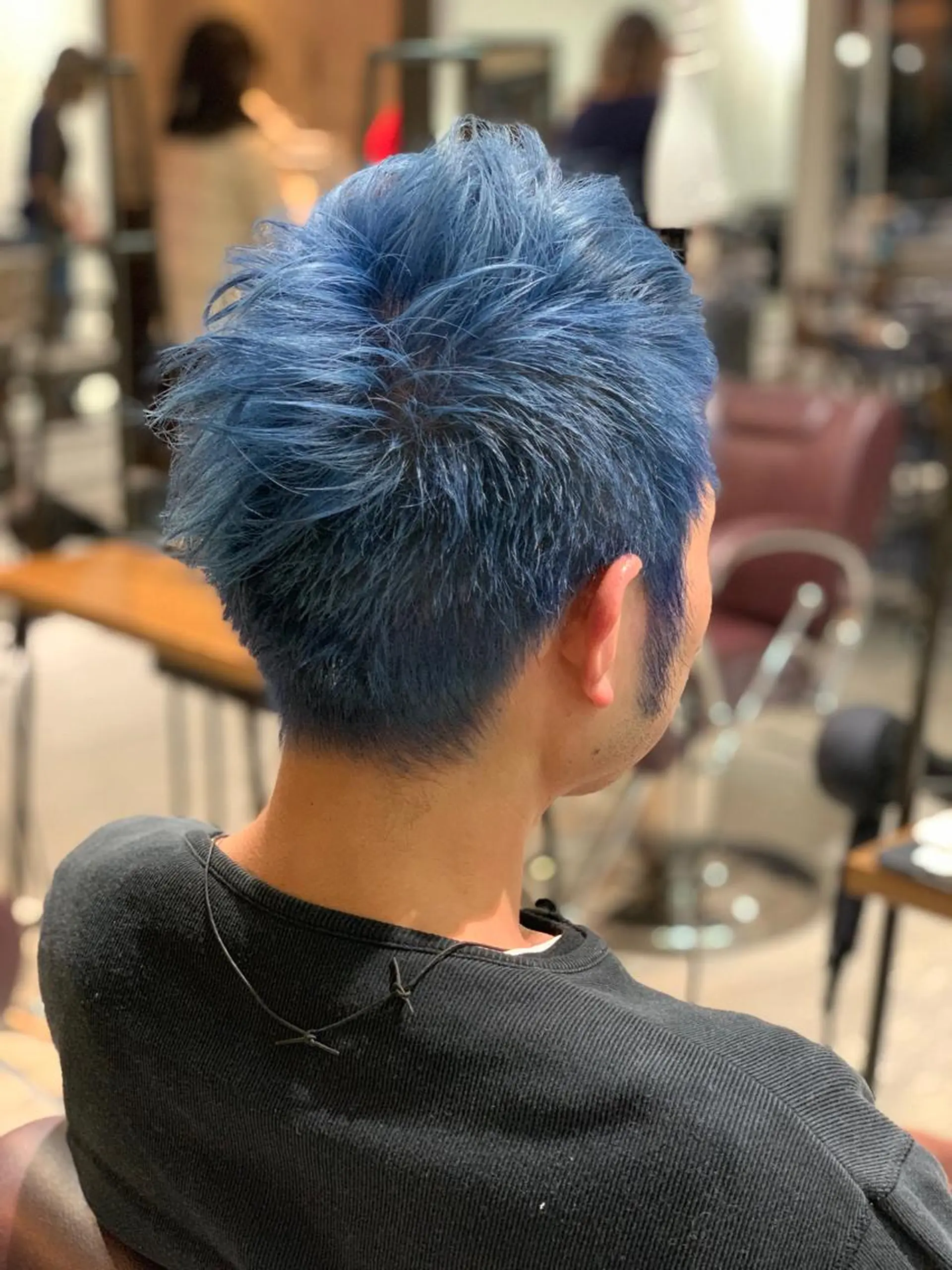 ショート カラー メンズ ブルーカラー BRAIDS💎愛子 大人ハイライト💎のヘアスタイル