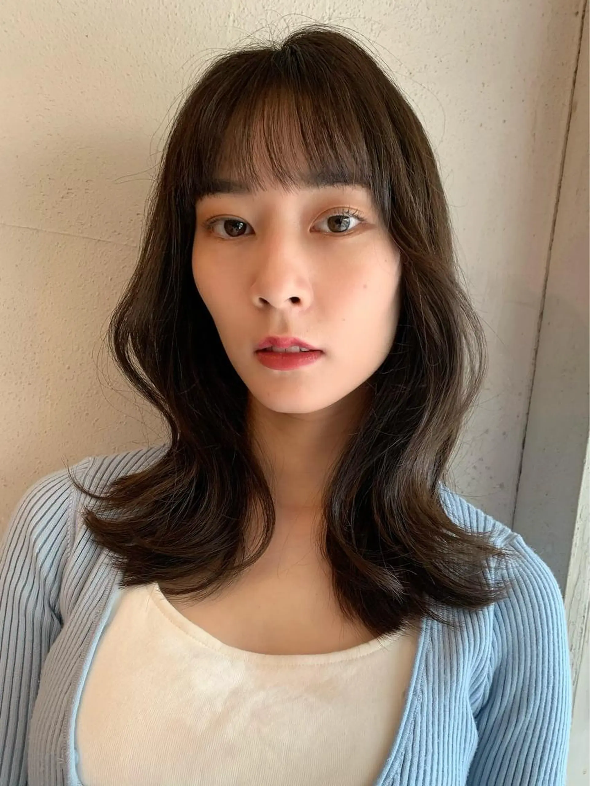 ミディアム カラー カット ヘアカラー トリートメント ヘッドスパ 透明感/オリーブ/ グレージュ/YUKAのヘアスタイル