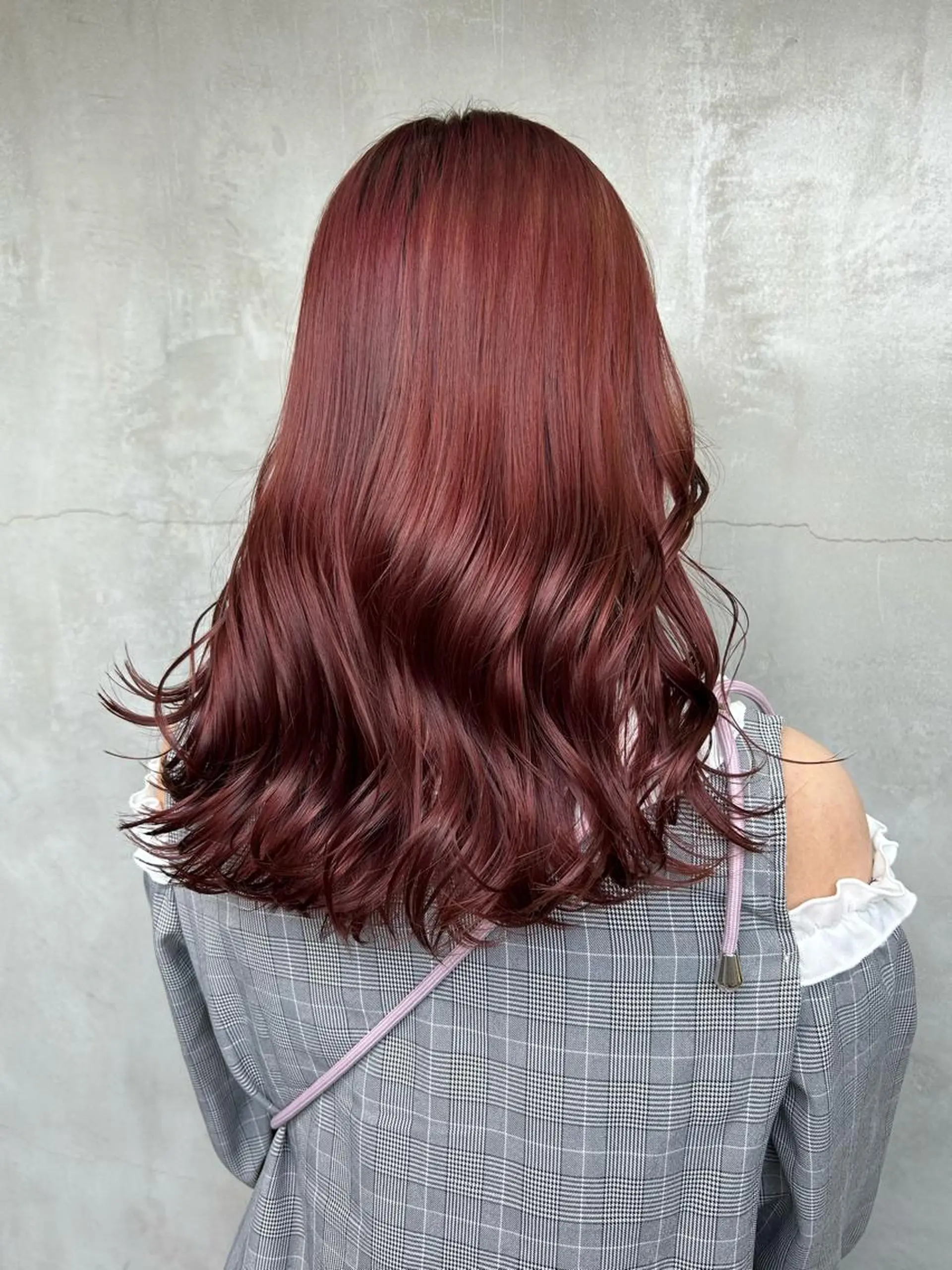 セミロング カラー ブラウンカラー ピンクカラー ピンクブラウン ヘアカラー 🧸艶々韓国ヘア 🧁mizunaのヘアスタイル