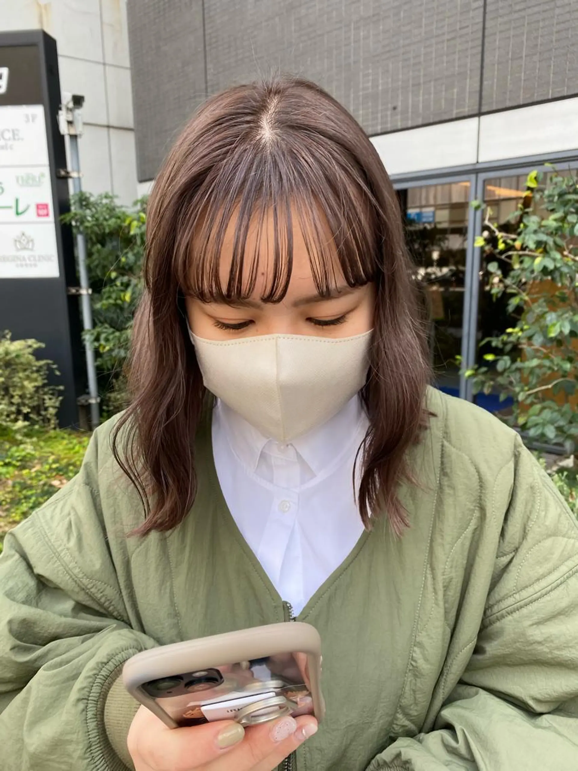 ミディアム デザインカラー/ボブ ブリーチカラー/ユリのヘアスタイル