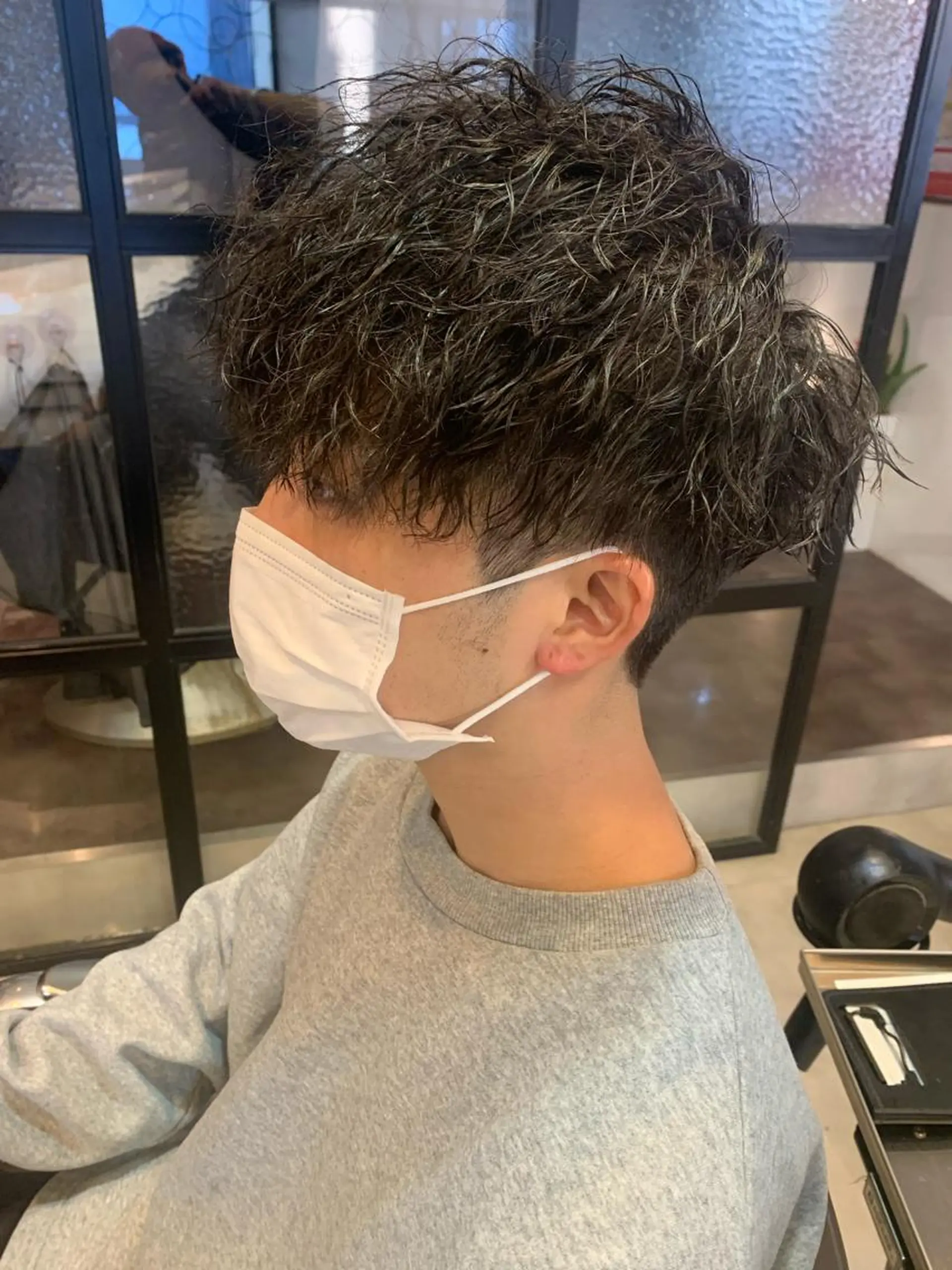 ミディアム メンズ メンズパーマ/難波/ 心斎橋　室園亮佑のヘアスタイル