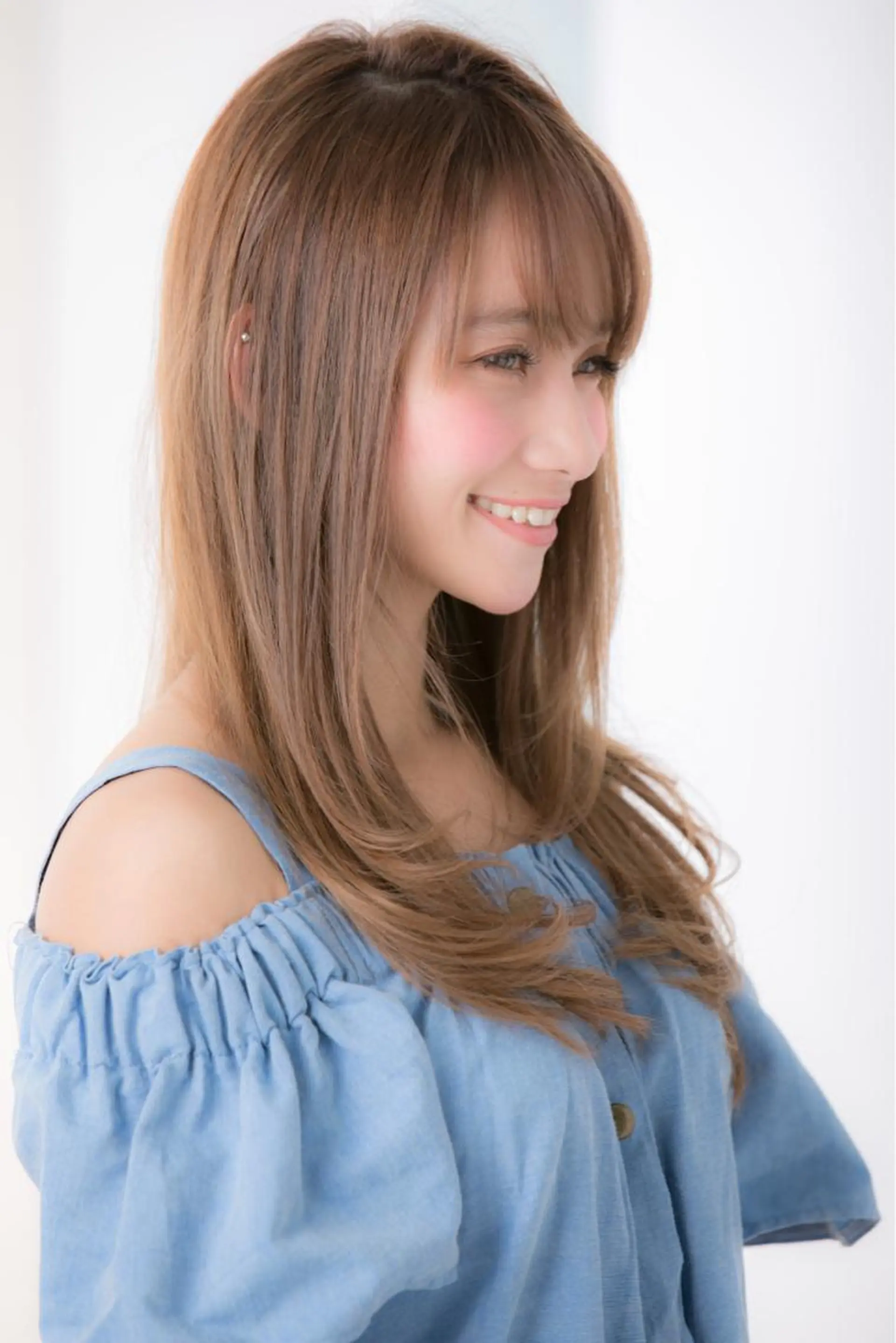 ロング カラー 💎小顔前髪&髪質 改善カラー💎片桐のヘアスタイル