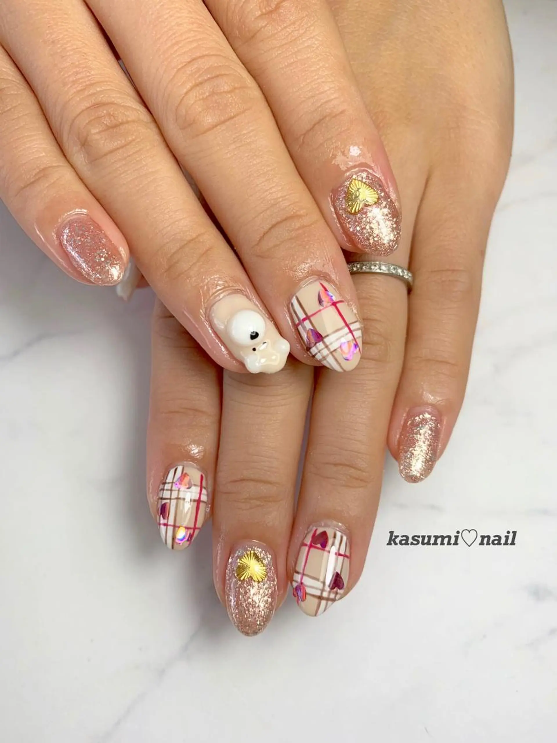 ネイル アートネイル フットネイル ジェルネイル ラメ(グリッター) ミラーネイル KASUMI♡ Nailのネイルデザイン
