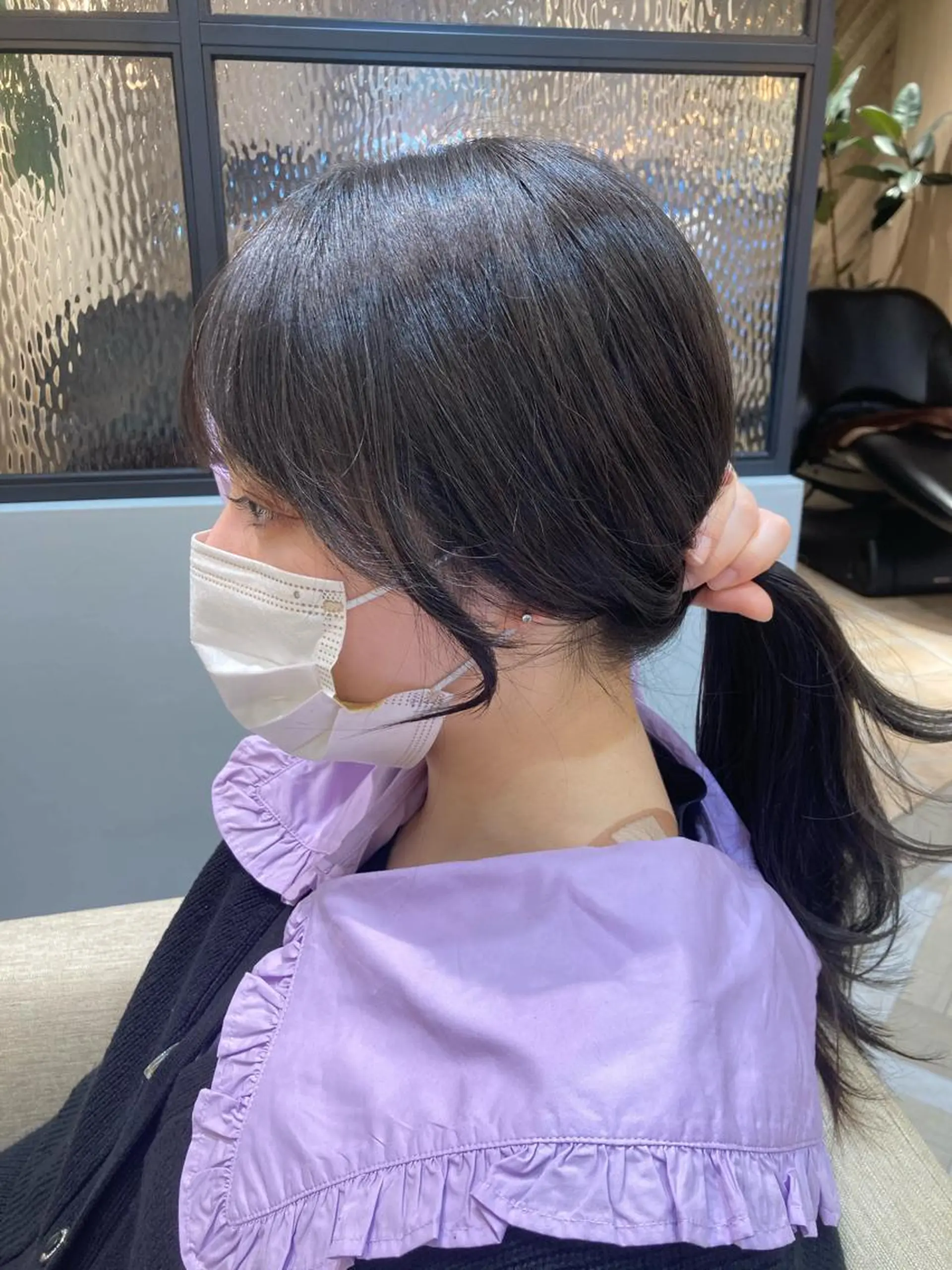 セミロング カラー エギョモリ 顔まわりレイヤー 韓国風ヘア レイヤーカット おくれ毛 Loom .by Sea  ルームバイシー所属・レイヤー/前髪/ 韓国/CHIHIROのヘアスタイル