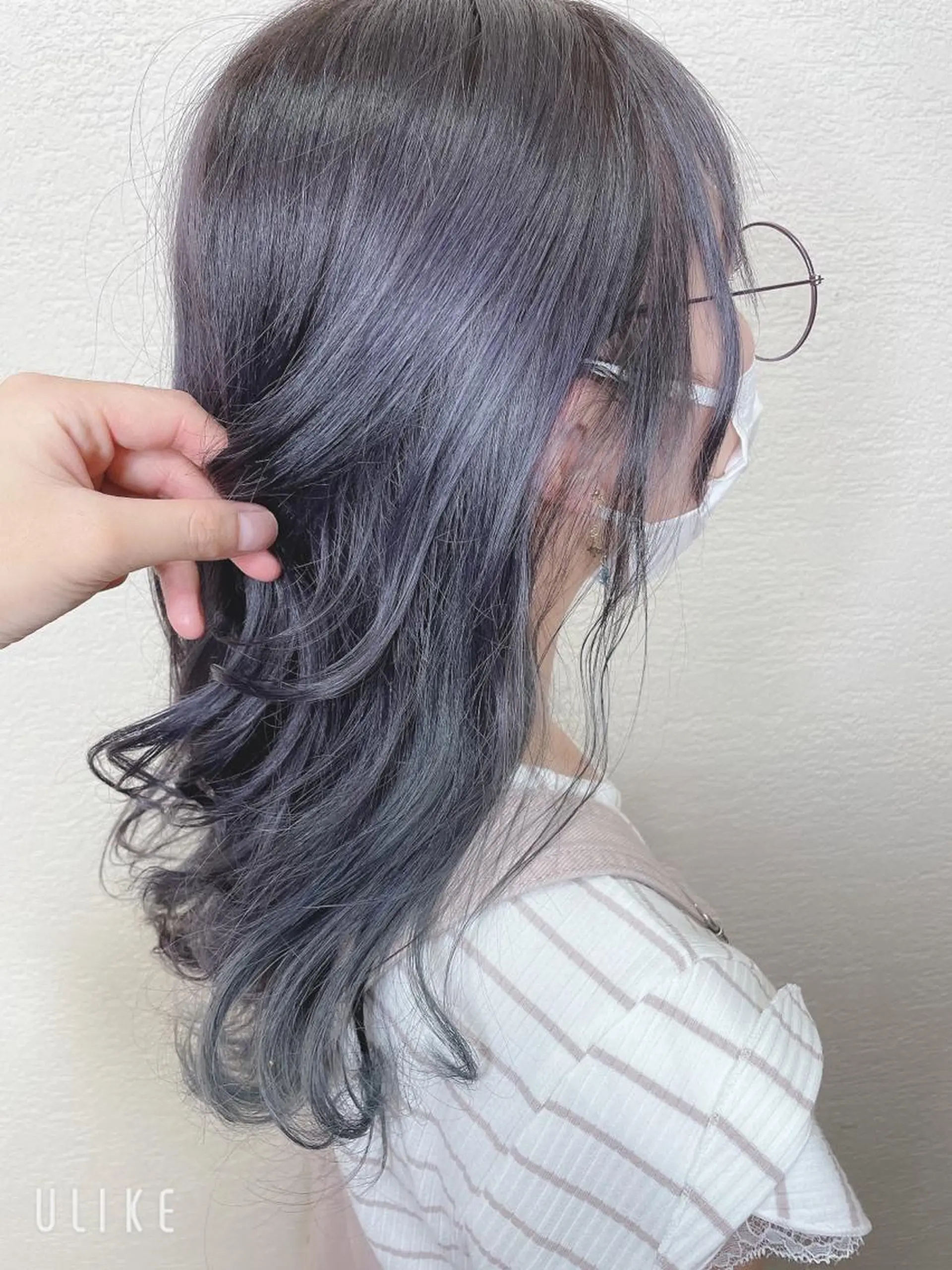 ロング カラー ブルーカラー ブルーバイオレット バイオレットカラー カット ヘアカラー ❣️モードケイズ塚口 和田一将のヘアスタイル