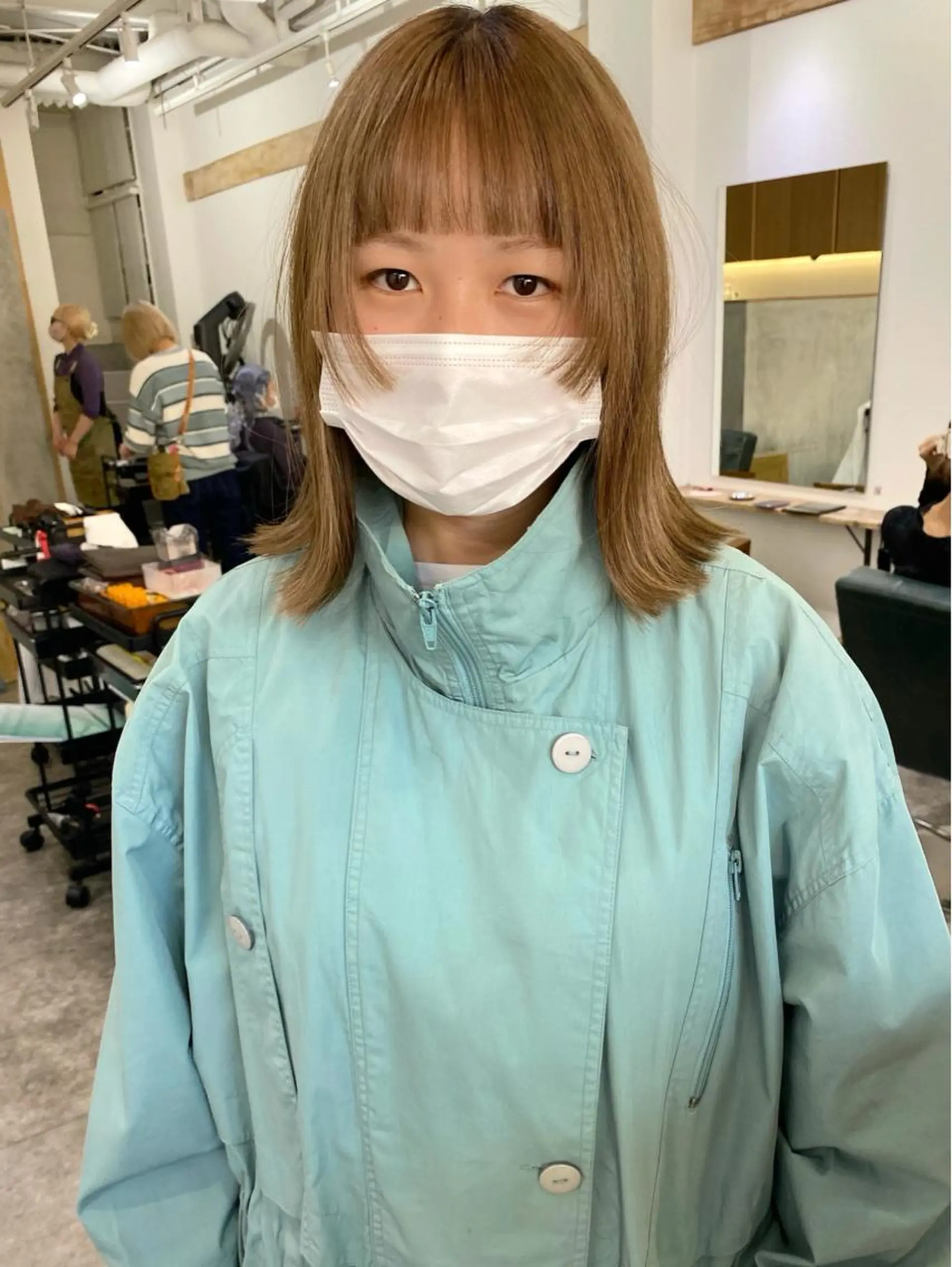 ミディアム カラー ベージュカラー ブラウンカラー ブラウンベージュ カット ヘアカラー トリートメント 森貴裕/ベージュ/ パーマ/オリーブのヘアスタイル