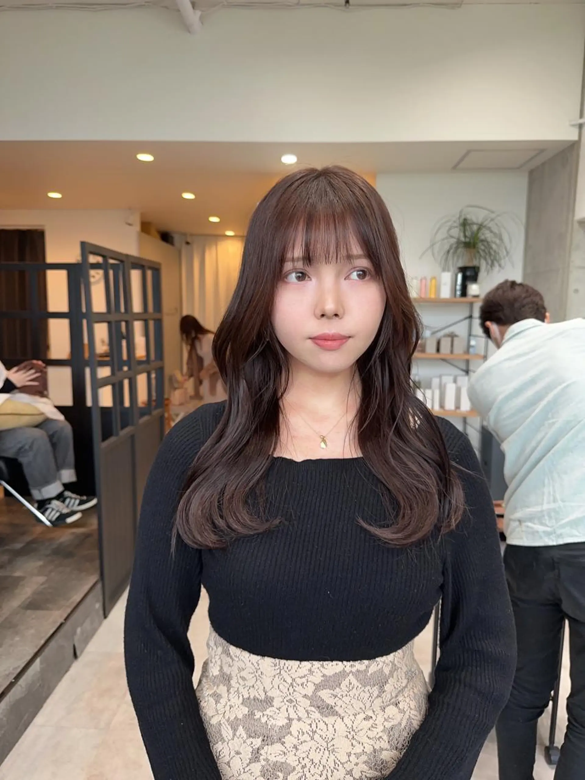 ロング ワンホンヘア ヘアカラー トリートメント ✨透明感カラー/縮毛 恵比寿HAYATO✨のヘアスタイル