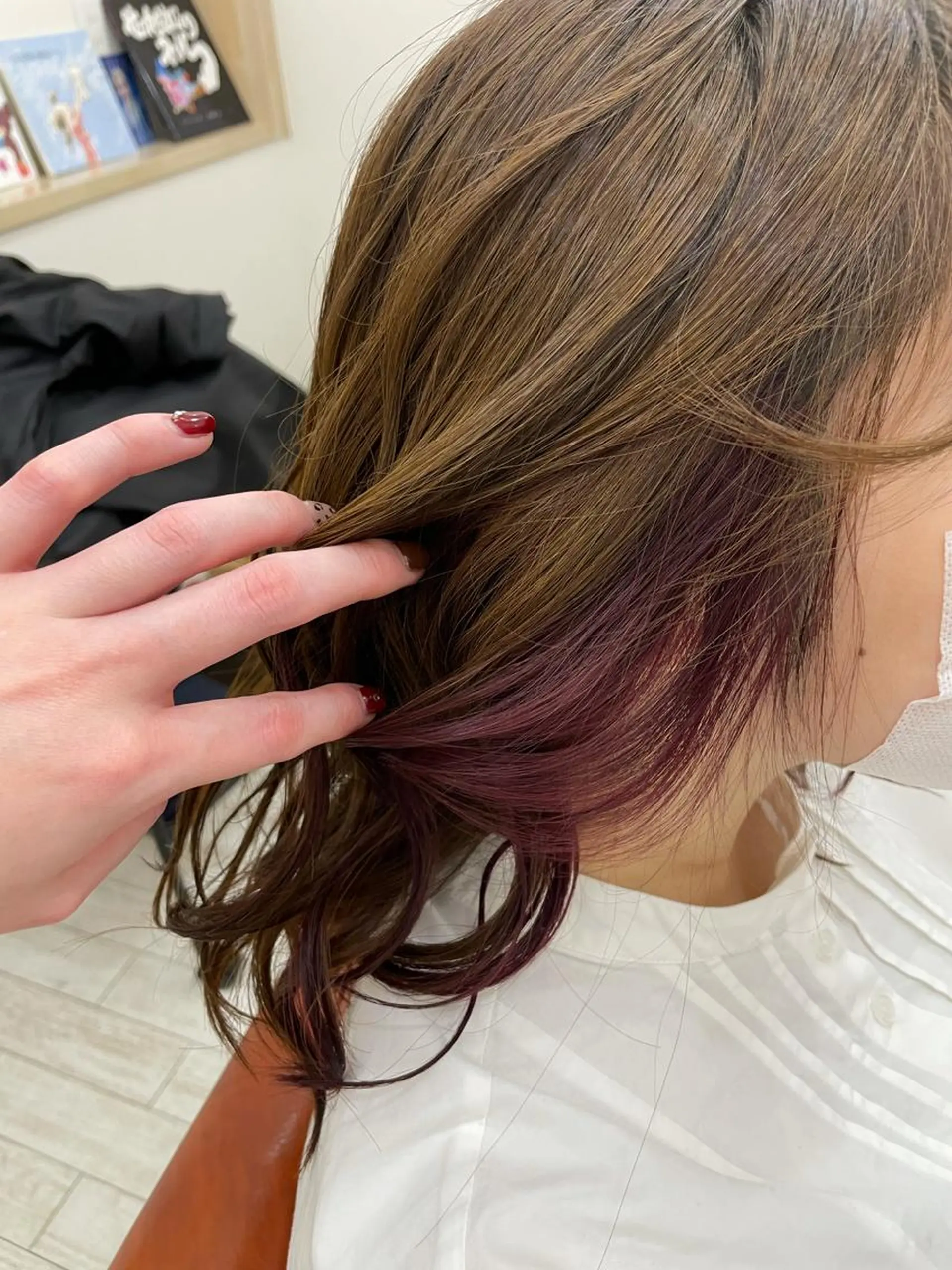 ロング カラー ブリーチ イヤリングカラー ピンクカラー 村山 かほのヘアスタイル