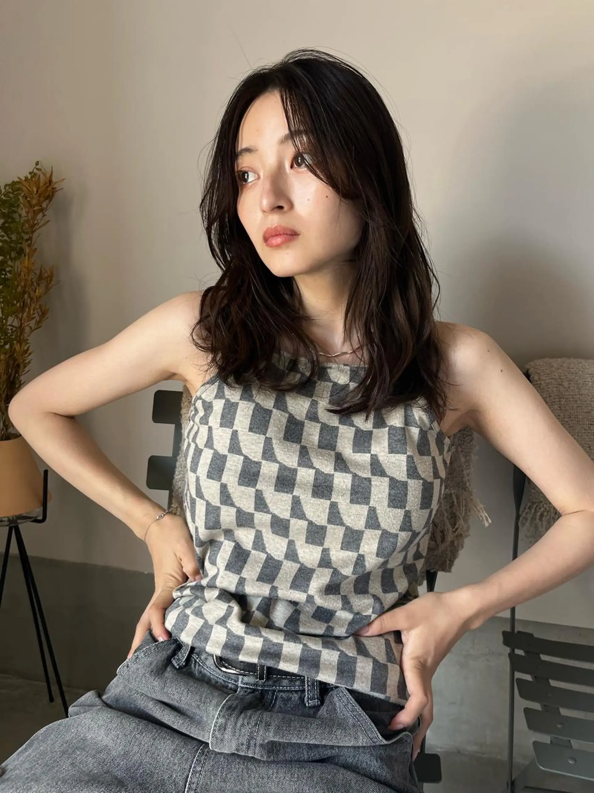 ミディアム カラー 透明感ケアカラー/ レイヤー/ryokaのヘアスタイル