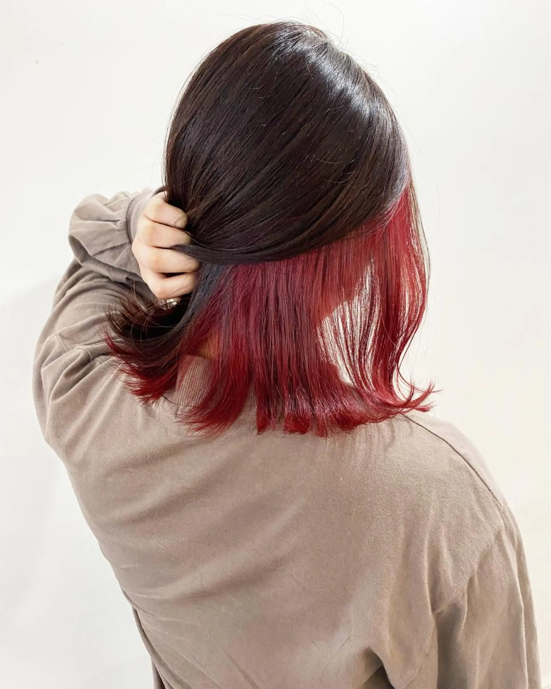 ミディアム カラー インナーカラー ローズカラー カット ヘアカラー WATANABE MISAKIのヘアスタイル