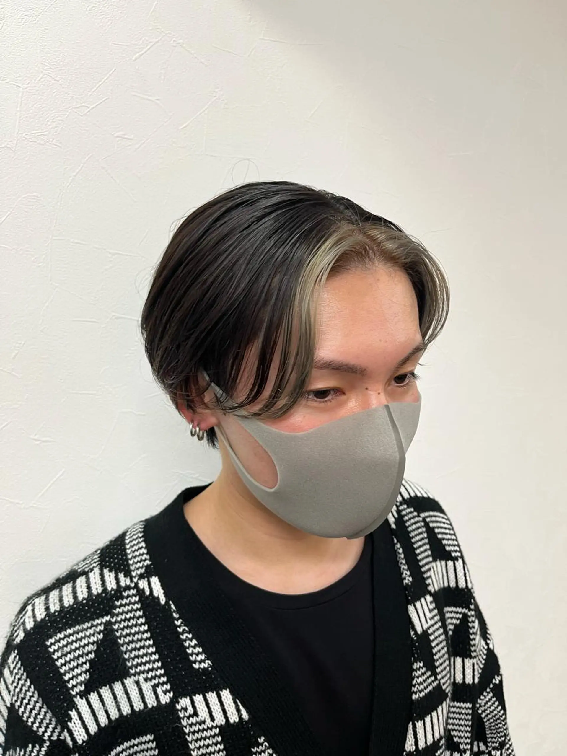 ショート カラー メンズ ミストバング  フェイスフレーミング シルバー 💠西山 果琳💠のマツエク・マツパデザイン