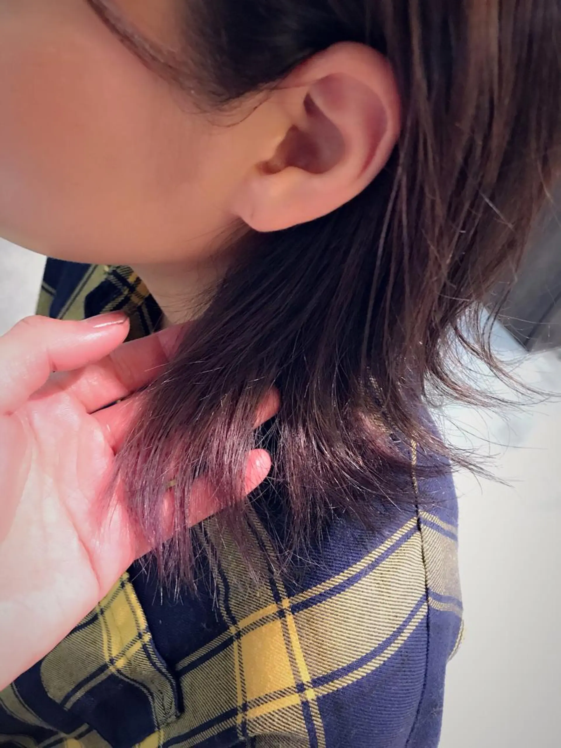 ミディアム カラー インナーカラー パープルカラー 松村 崇弘のヘアスタイル