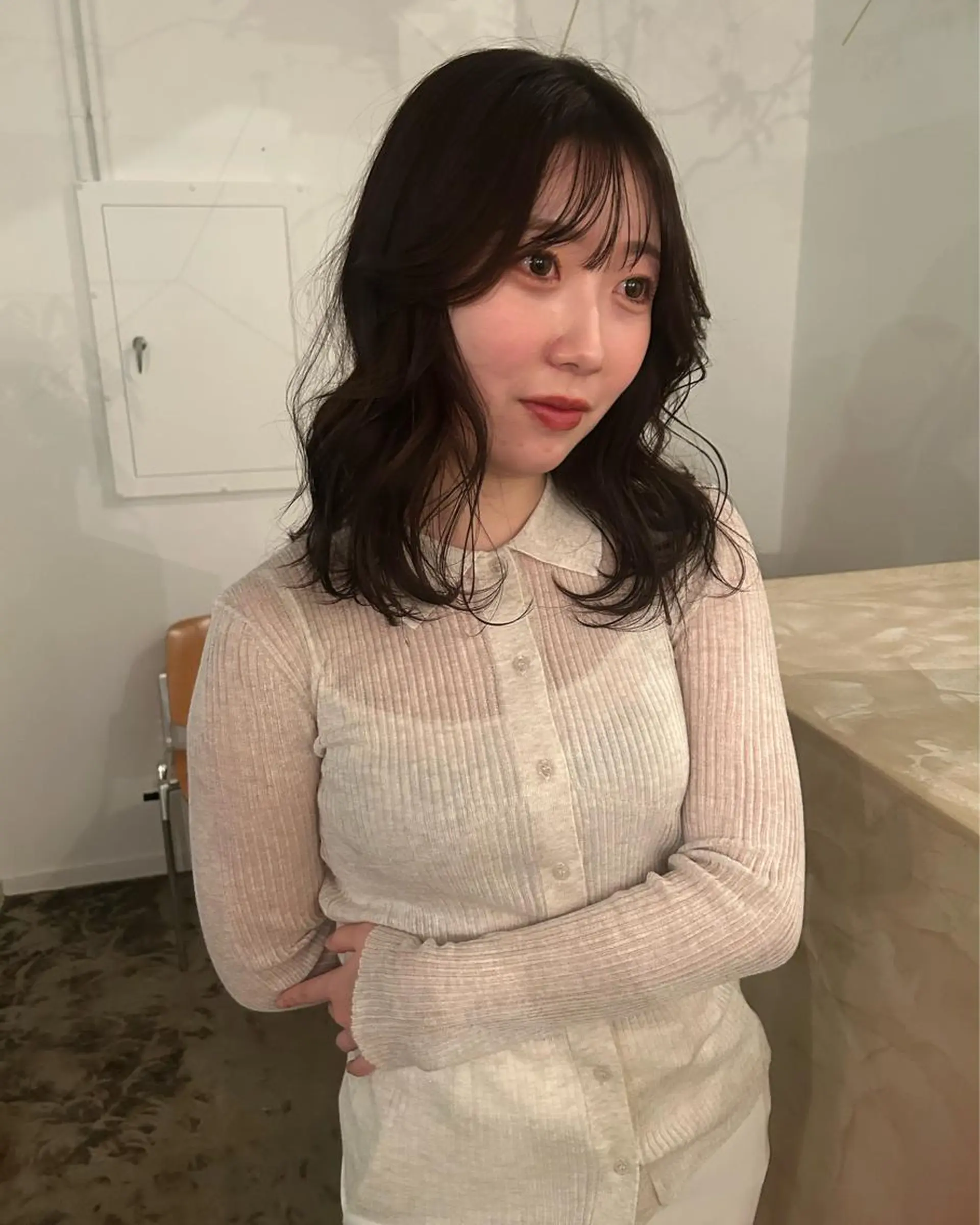 ミディアム カラー 原 瑞希のヘアスタイル
