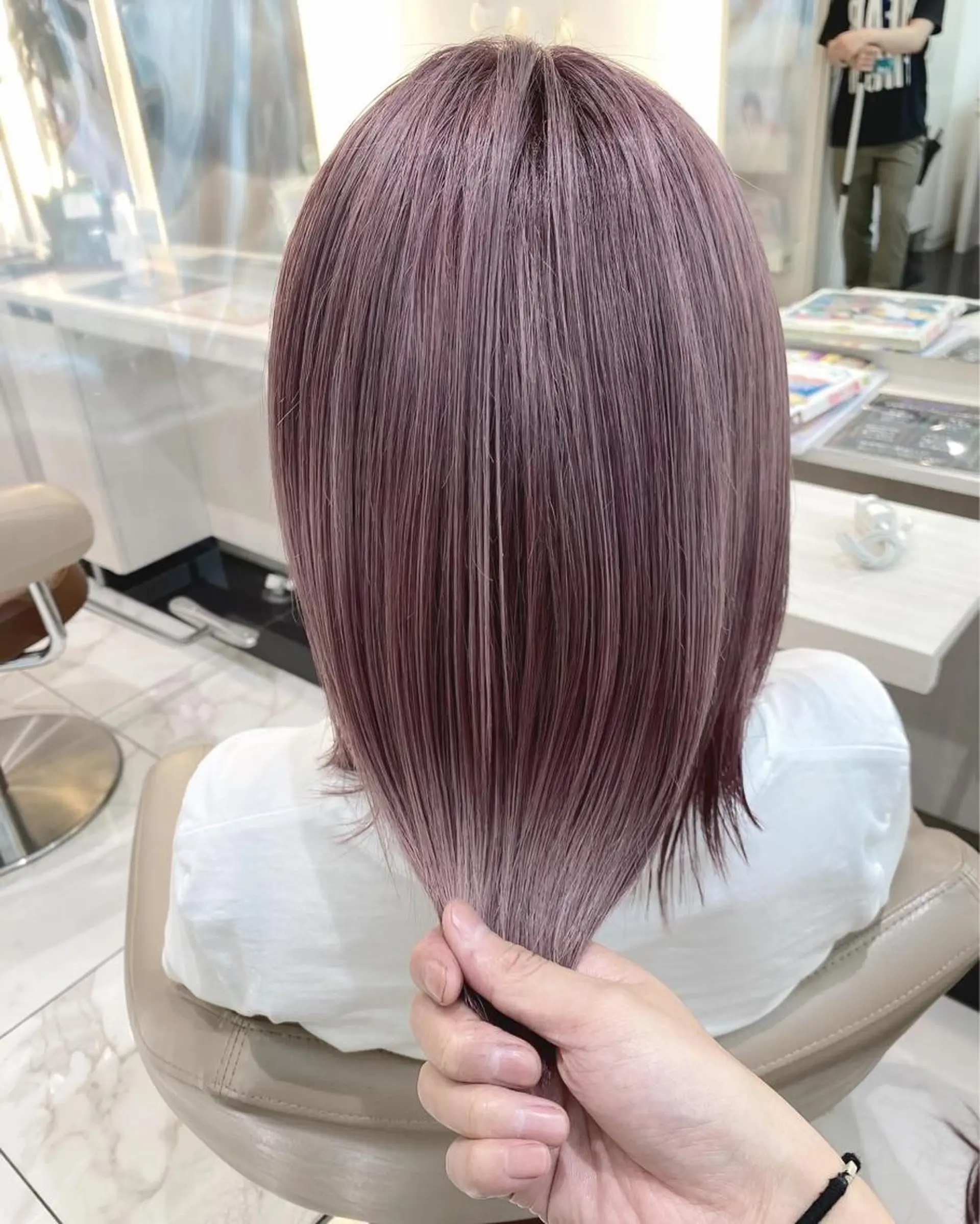 ミディアム カラー トリートメント ヘッドスパ 髪質改善/縮毛矯正 /カラー/篠塚菜々子のヘアスタイル