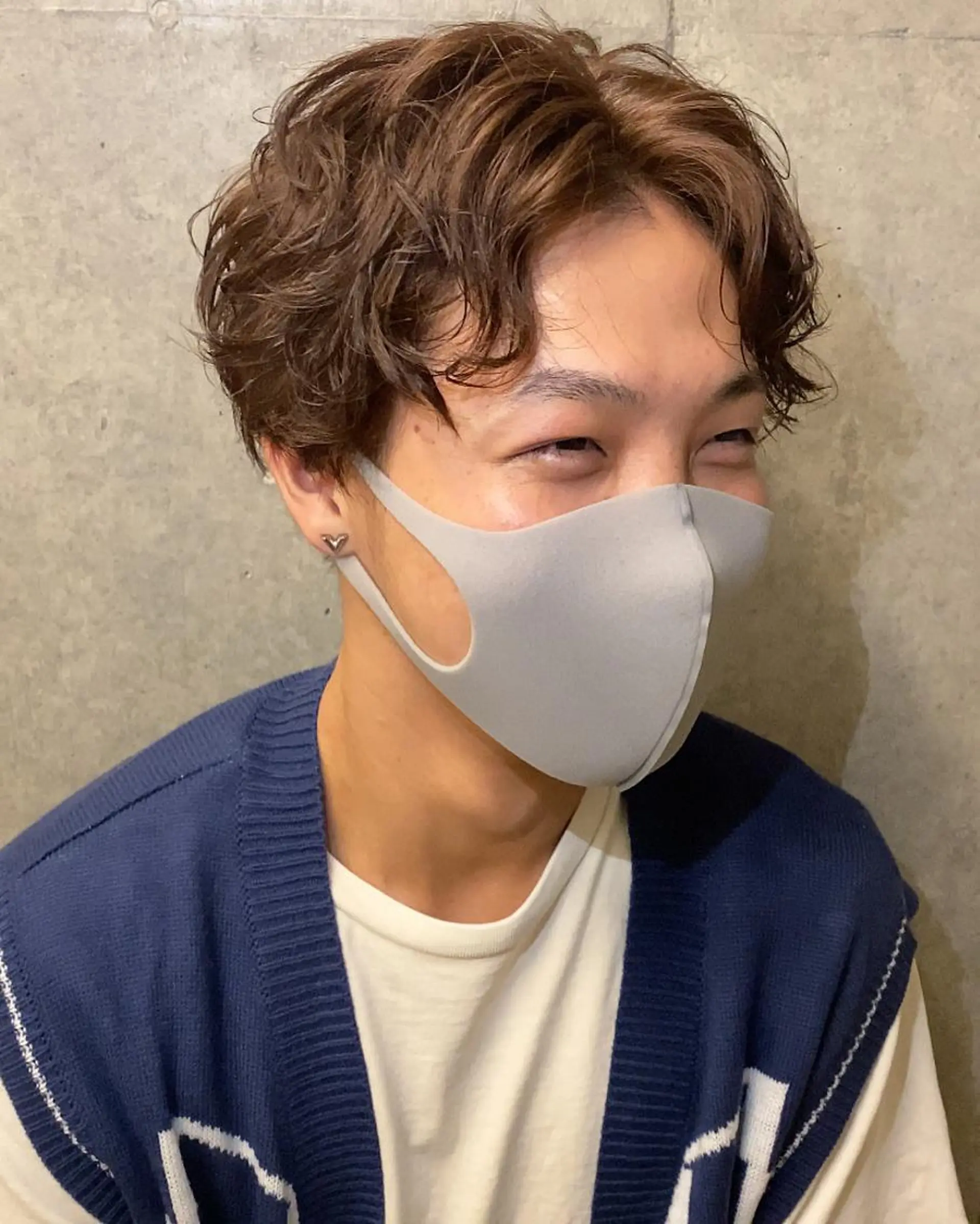 カラー パーマ メンズ メンズブリーチ ブリーチ ブラウンカラー ブリーチなしカラー パーマ 透明感カラー/ レイヤーkotonoのヘアスタイル