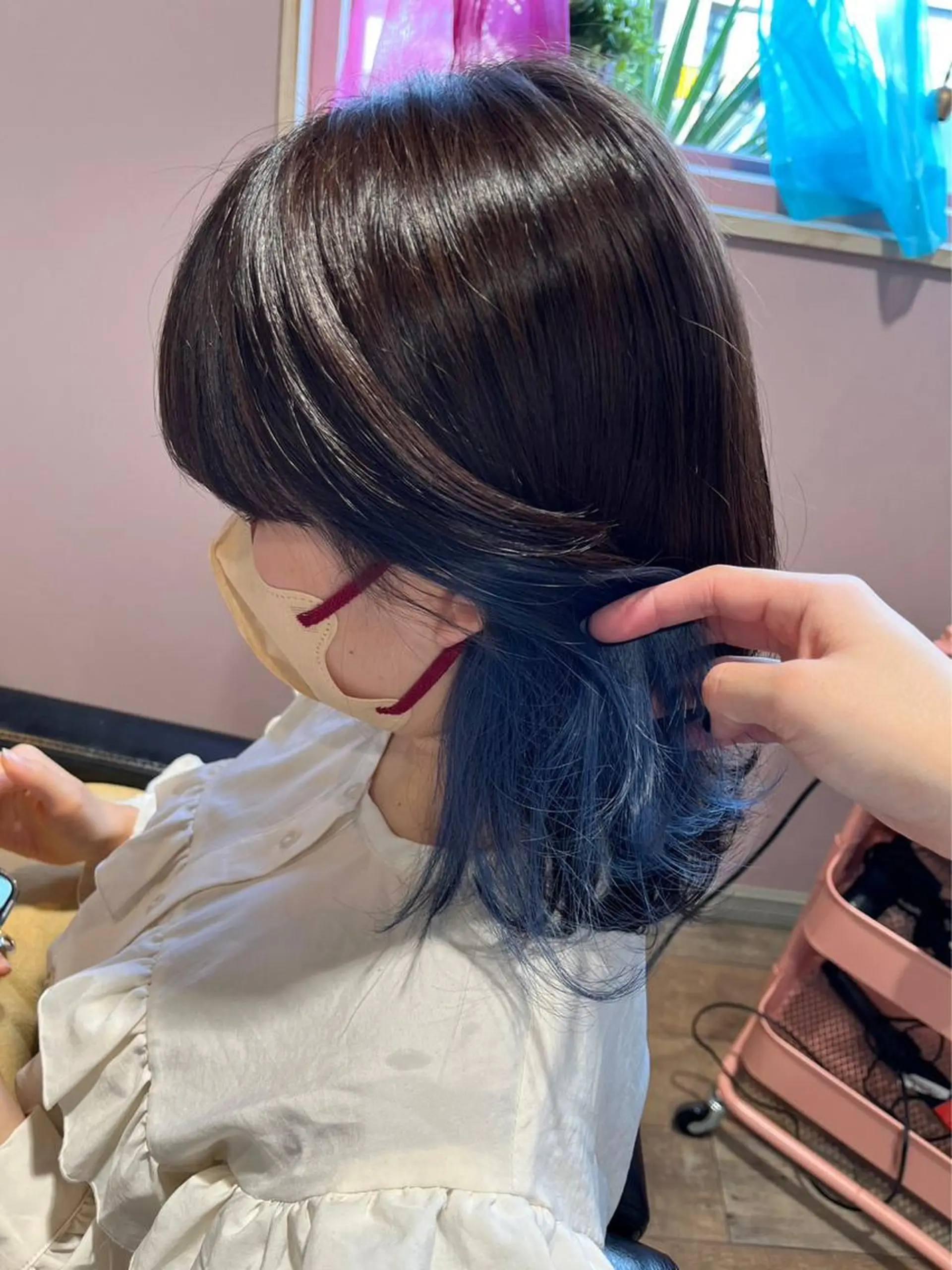ロング カラー バレイヤージュ ブリーチ ブルーカラー ケアブリーチ 透明感カラー 💙ルル💙 ハイトーン/レイヤーのヘアスタイル