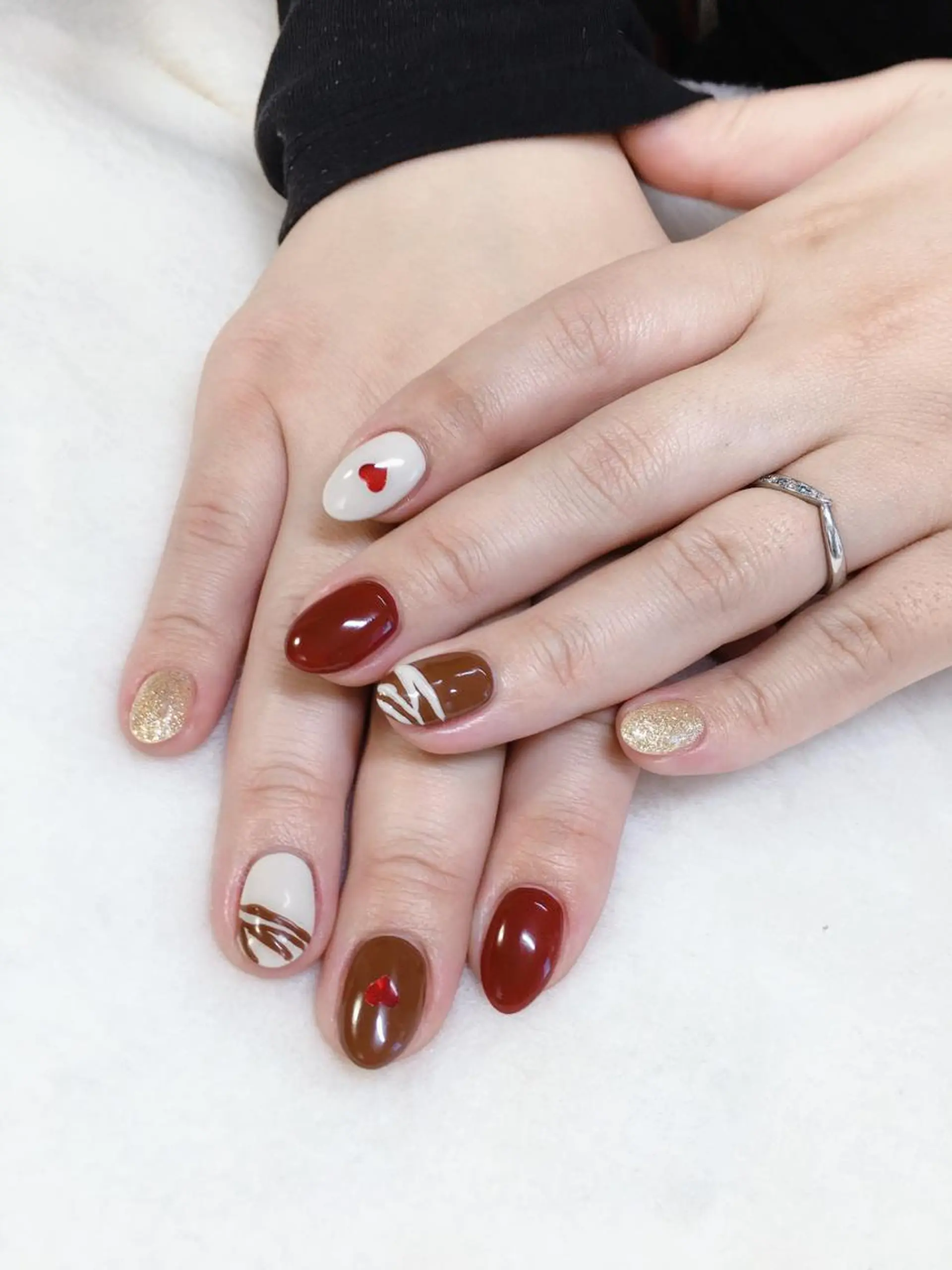 ネイル バレンタイン ハンドネイル kipinail 川﨑えりかのネイルデザイン