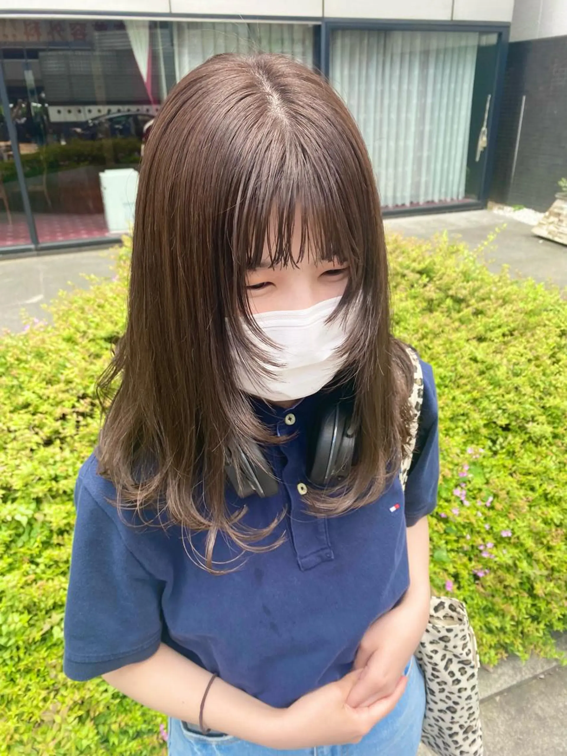 ミディアム デザインカラー/ボブ ブリーチカラー/ユリのヘアスタイル