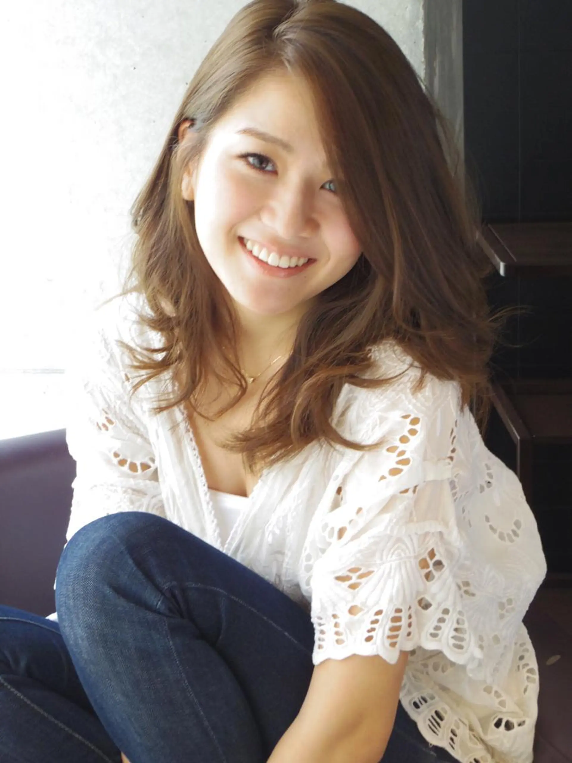 セミロング パーマ セミロングパーマ デジタルパーマ 井口 智洋のヘアスタイル