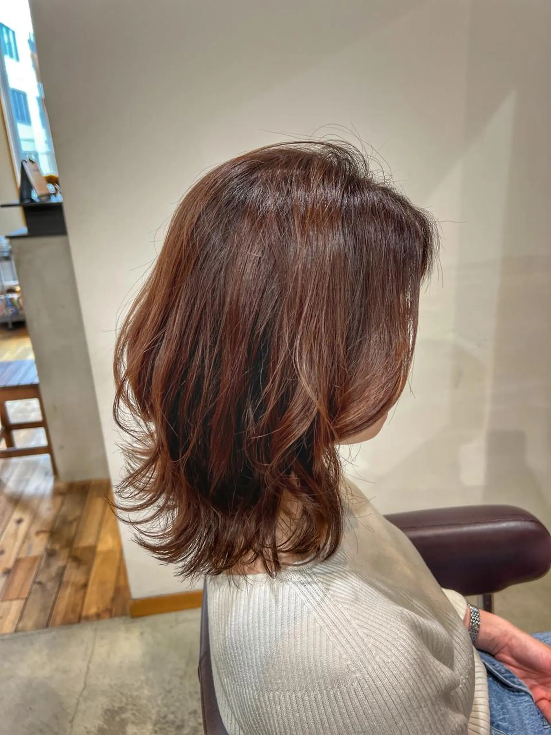 ミディアム カラー ヘアアレンジ キッズ アッシュ バレイヤージュ ブリーチ ブラウンカラー ケアブリーチ カット ヘアカラー トリートメント 五反田　美容院☆張 明星☆韓国ヘアのヘアスタイル