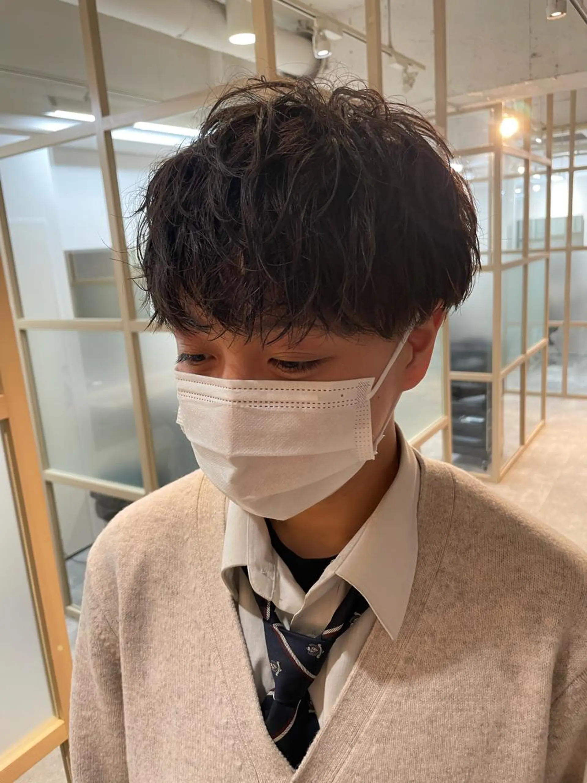 ショート パーマ カット パーマ 渋谷 メンズ 木下 仁来のヘアスタイル