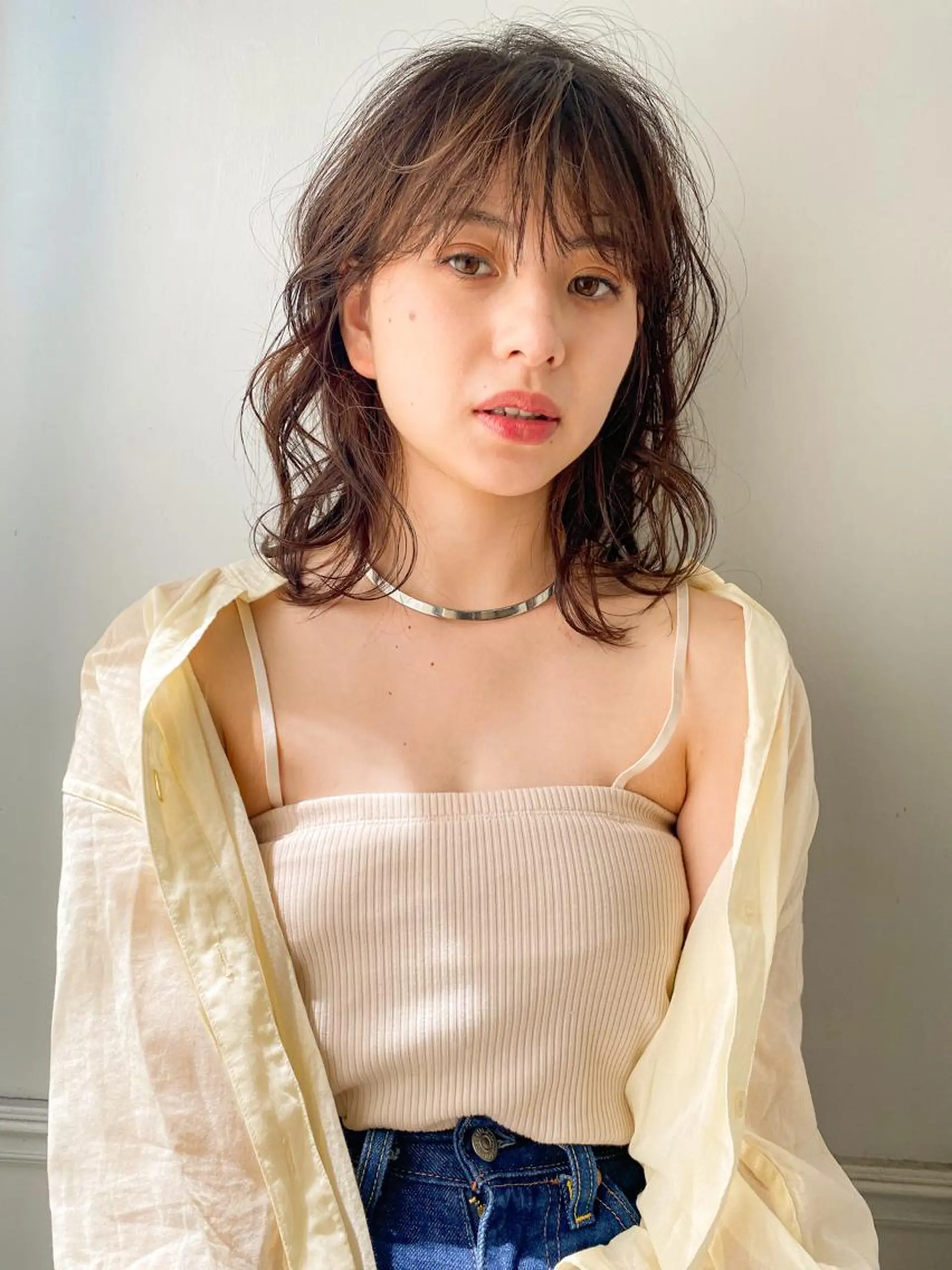 ミディアム カラー パーマ トリートメント ボブ ブリーチ/miinaのヘアスタイル