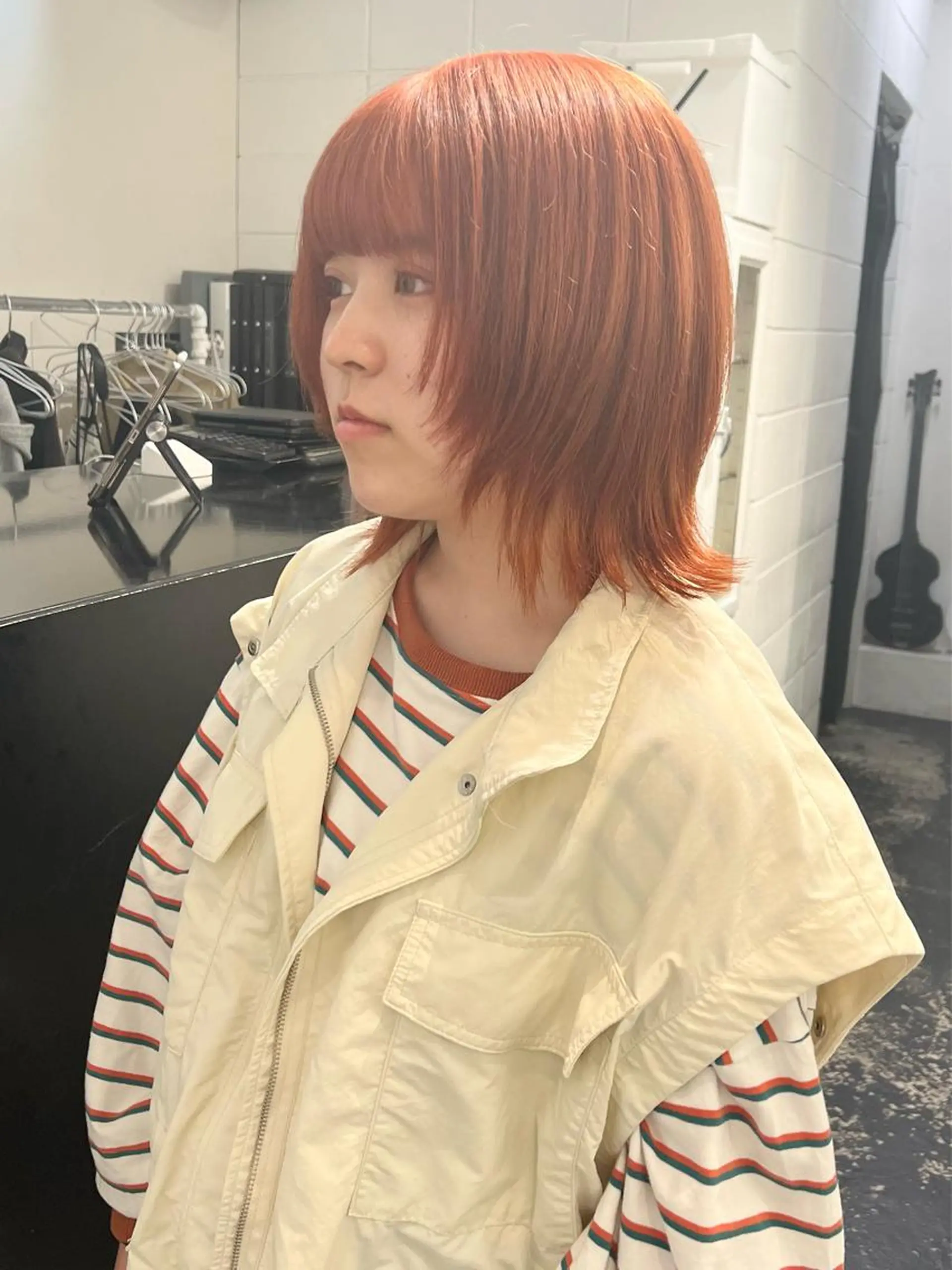 ミディアム カラー ヘアアレンジ 小顔カット ウルフカット カット HARU//原宿🤍 リピート率NO.1のヘアスタイル