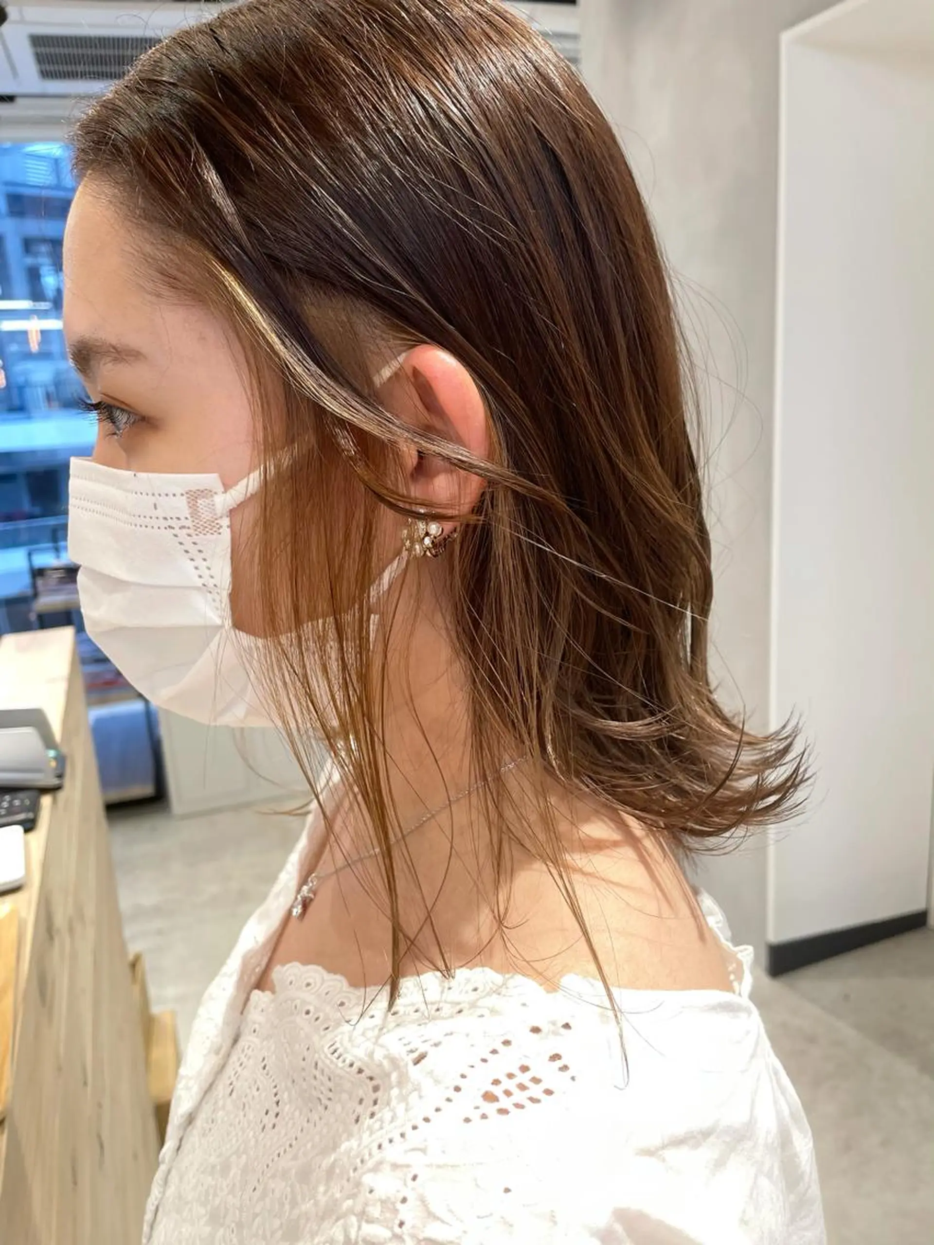 ミディアム カラー ハイトーン×レイヤー ／遠藤将太のヘアスタイル