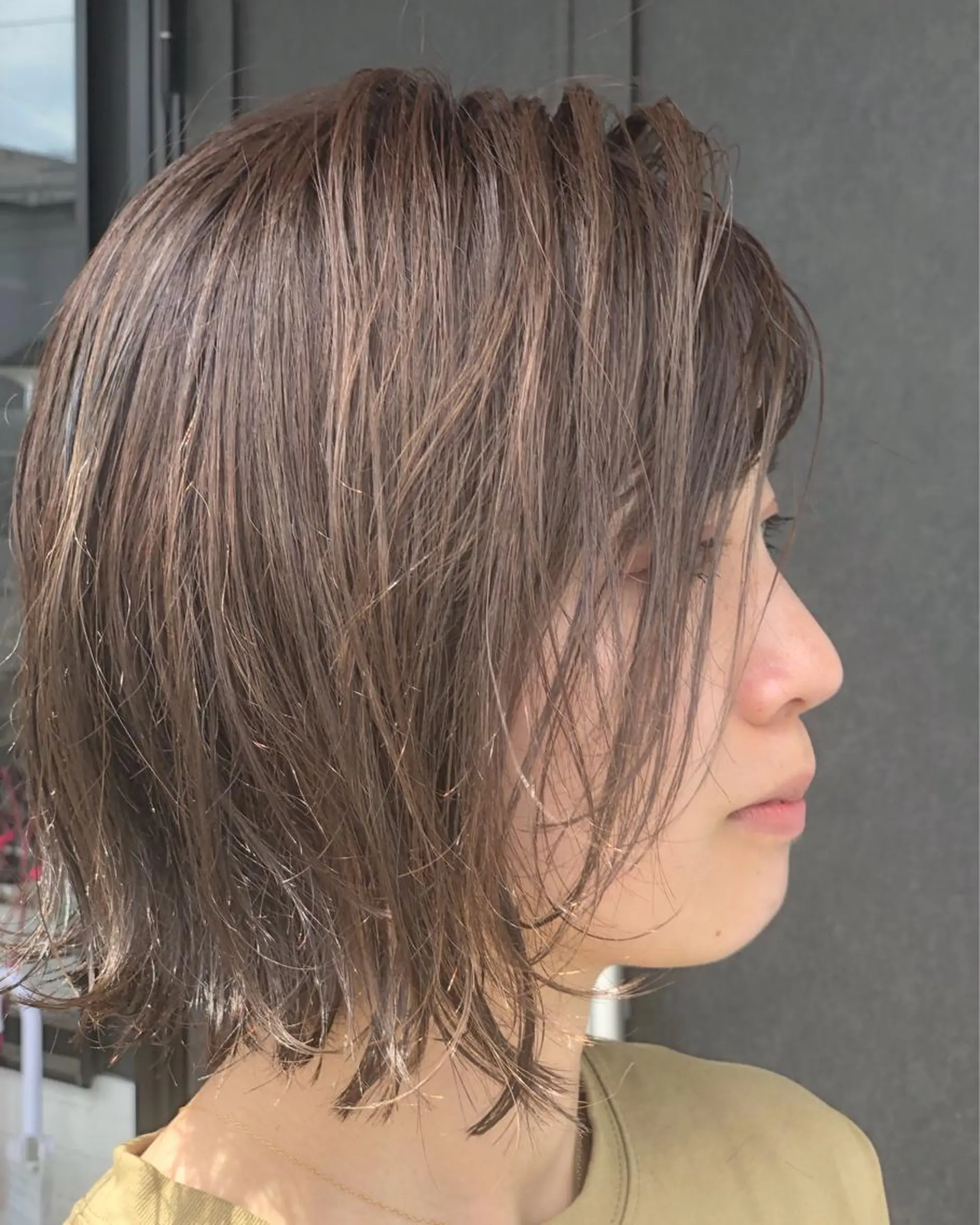 ミディアム カット ヘアカラー トリートメント 菊池 幹のヘアスタイル