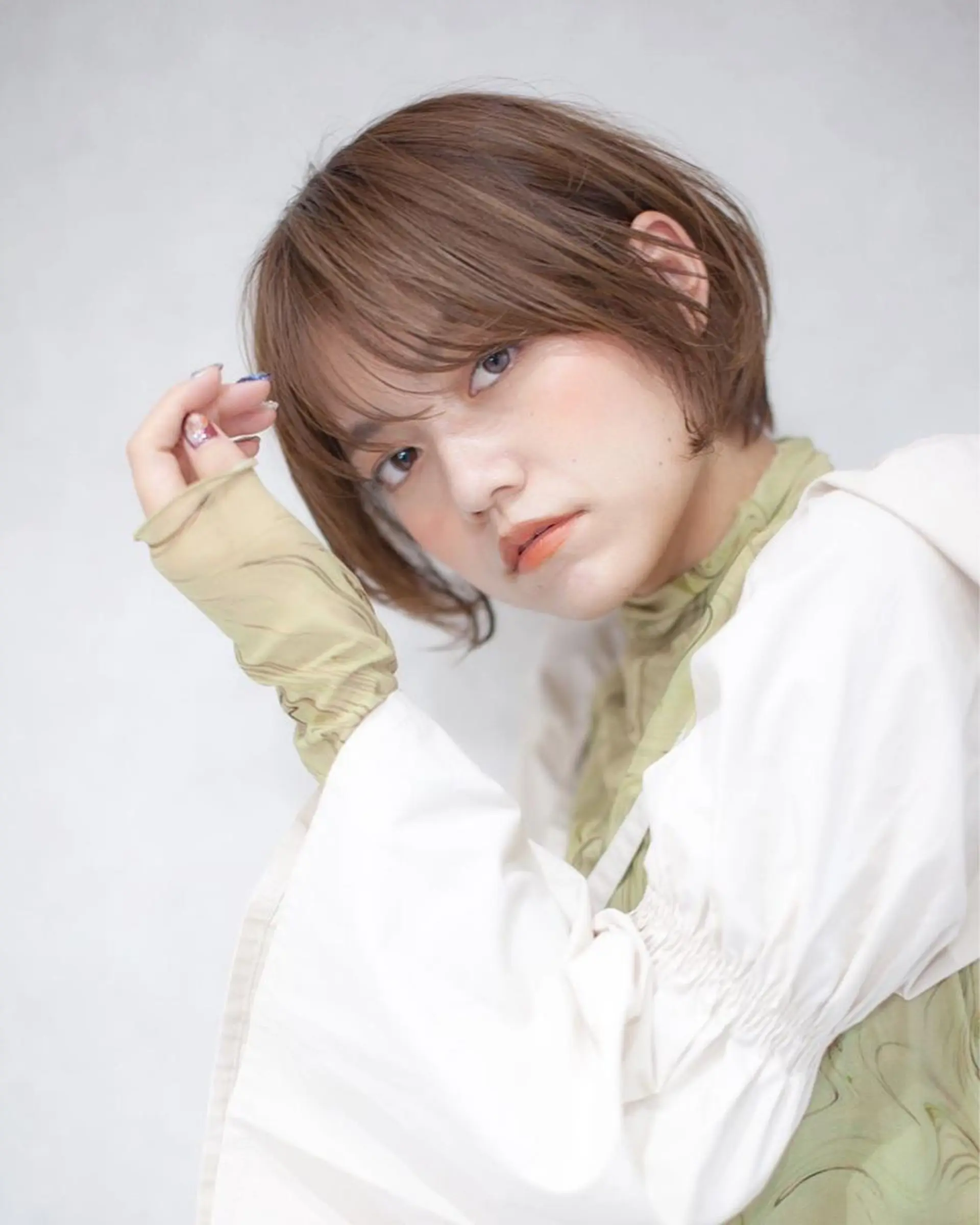 ショート カラー ベージュカラー 透明感カラー カット ヘアカラー 店長福島成美/髪質 改善縮毛矯正/カラーのヘアスタイル