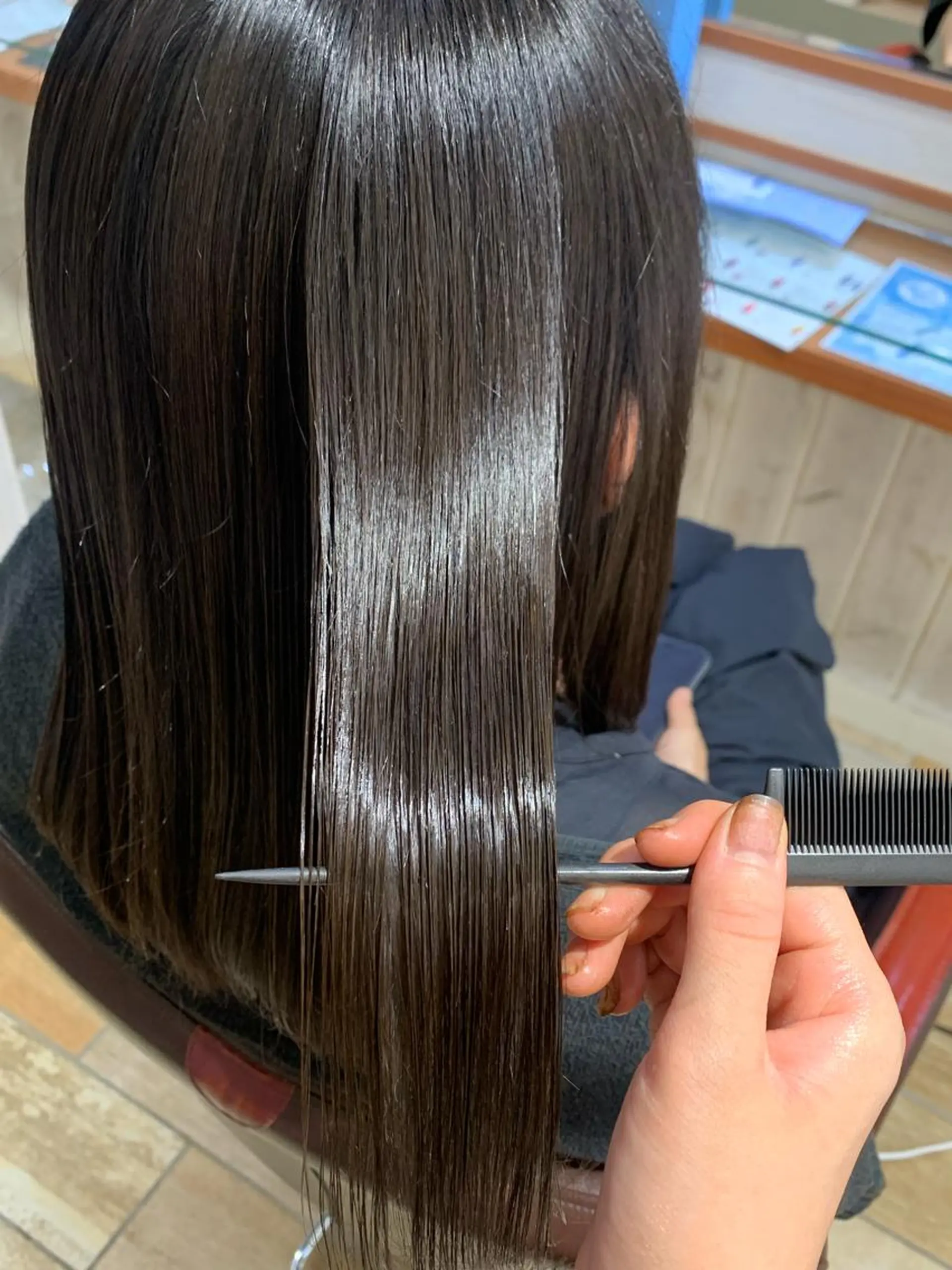 ロング 髪質改善 トリートメント カット 縮毛矯正 トリートメント ブリーチなしWカラー ／レイヤー🎀マリノのヘアスタイル