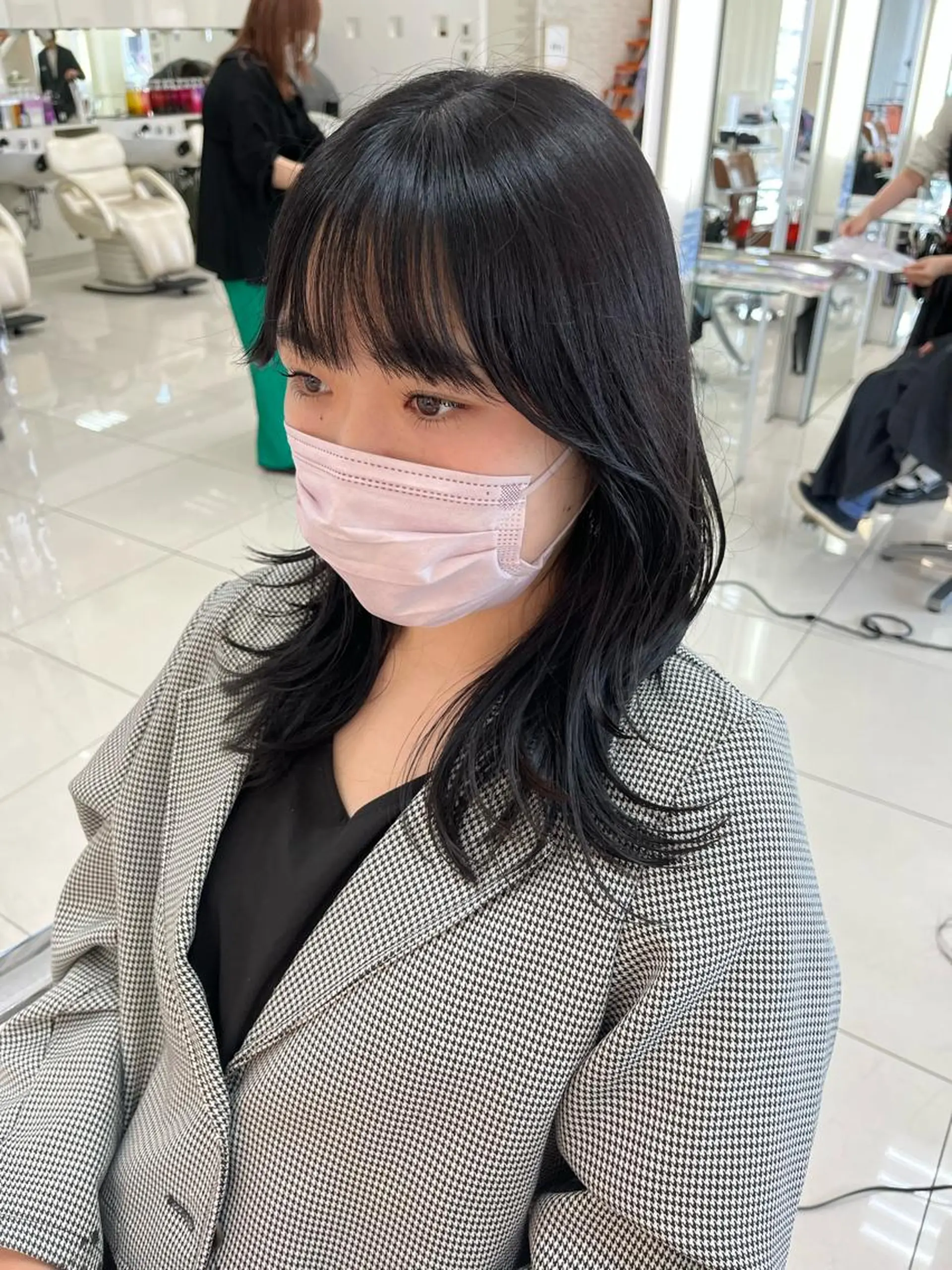 ミディアム 顔周りカット 韓国風ヘア 髪質改善/韓国ヘア/ 赤み消し/sahoのヘアスタイル