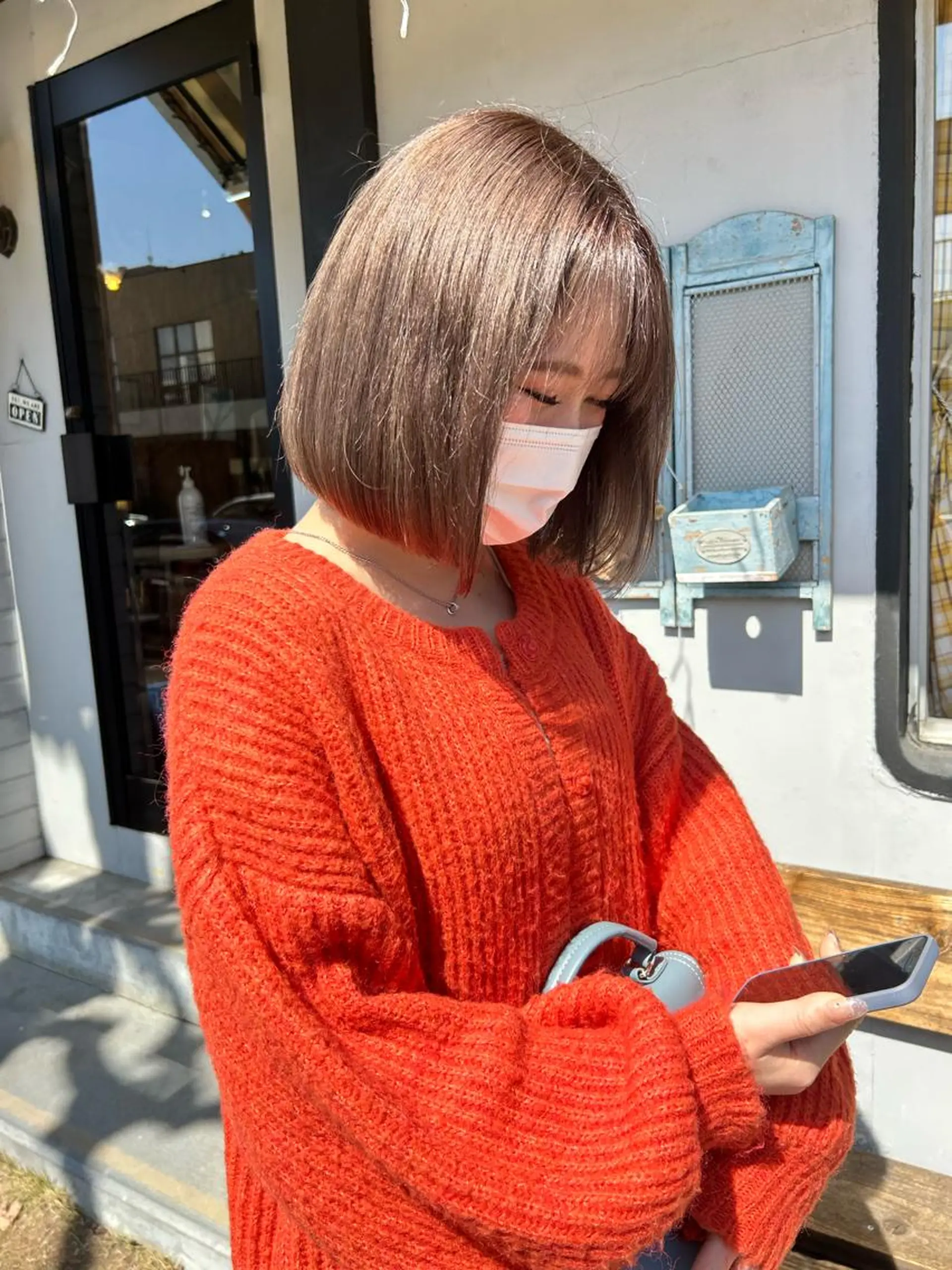 ミディアム ヘアカラー 問屋町chapter 日笠快生のヘアスタイル