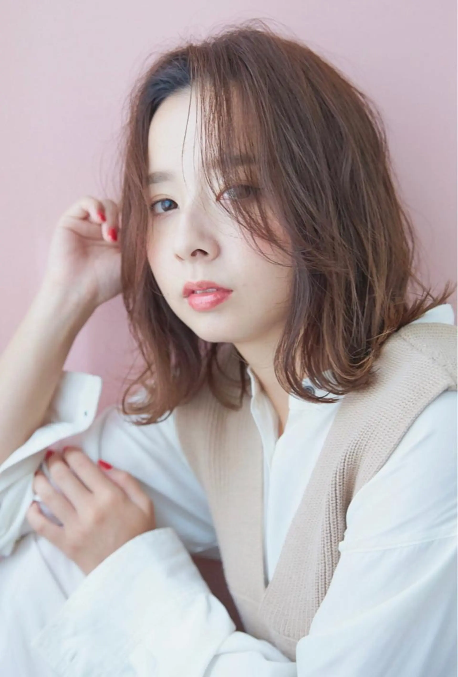 ミディアム カラー カット ヘアカラー トリートメント JILL ユキのヘアスタイル