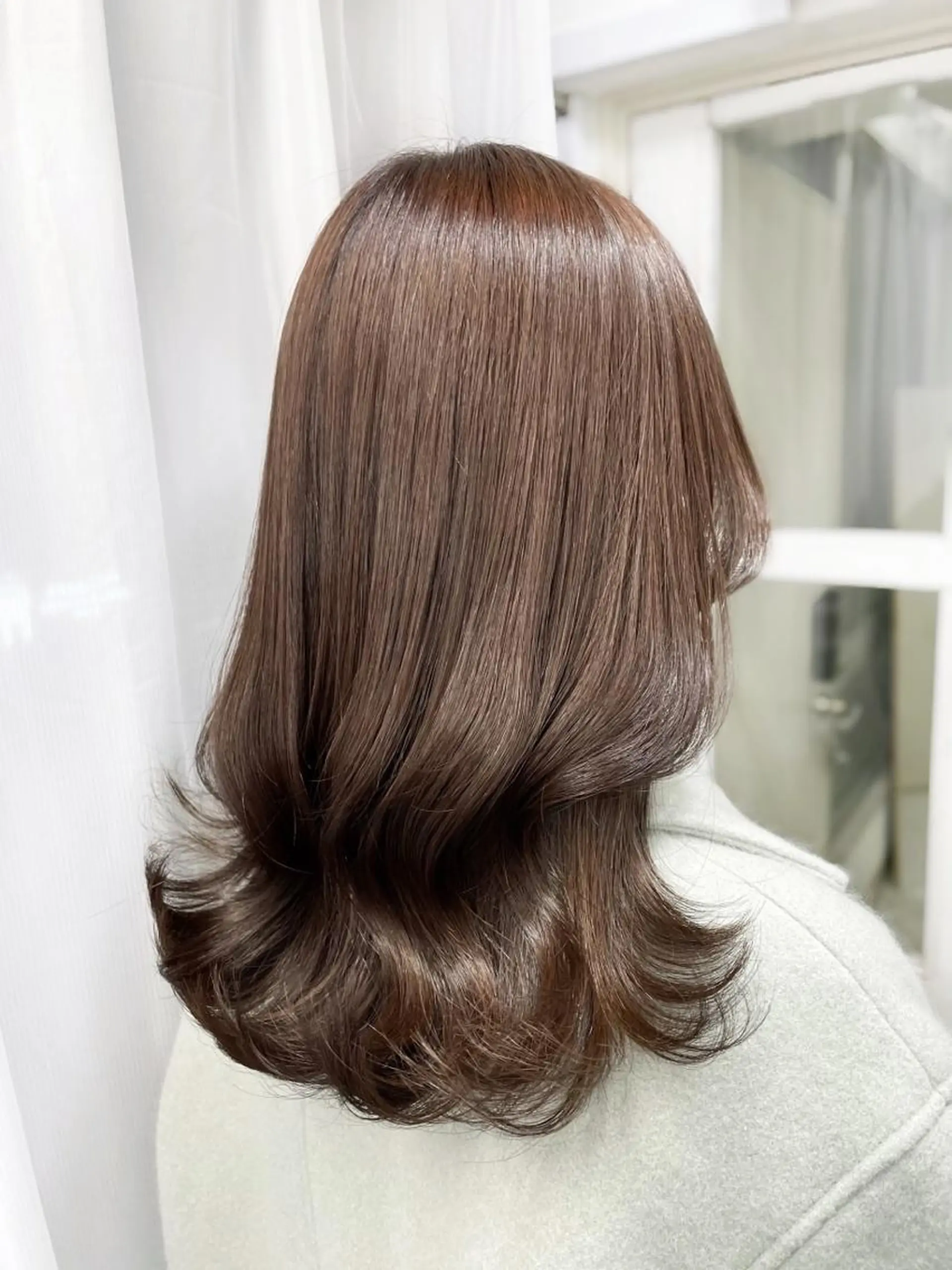 セミロング カラー カット ヘアセット 韓国ヘア🤍髪質改善 🇰🇷AKANEのヘアスタイル