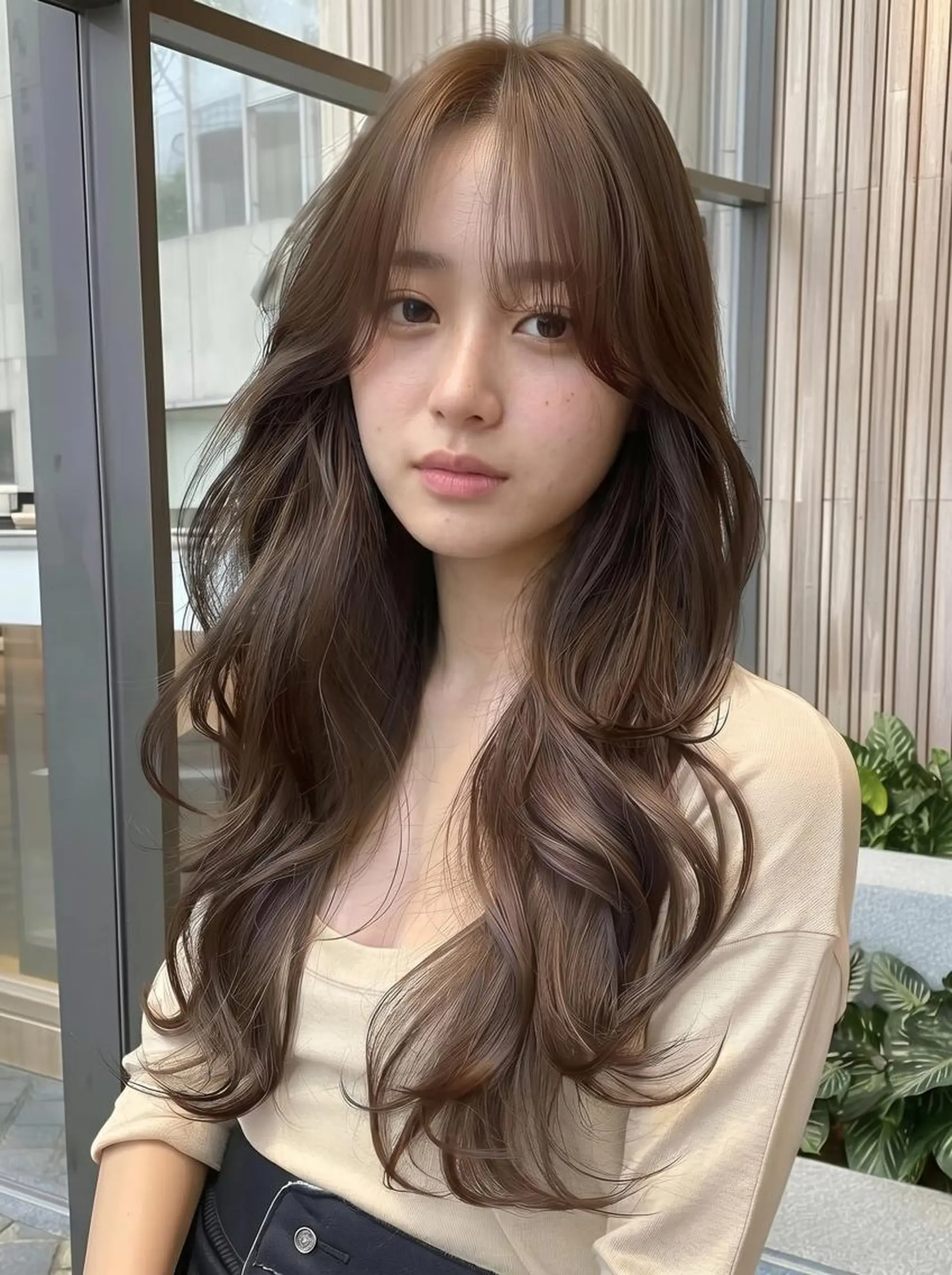 ロング 透明感カラー/レイヤ ーカット/Maoのヘアスタイル