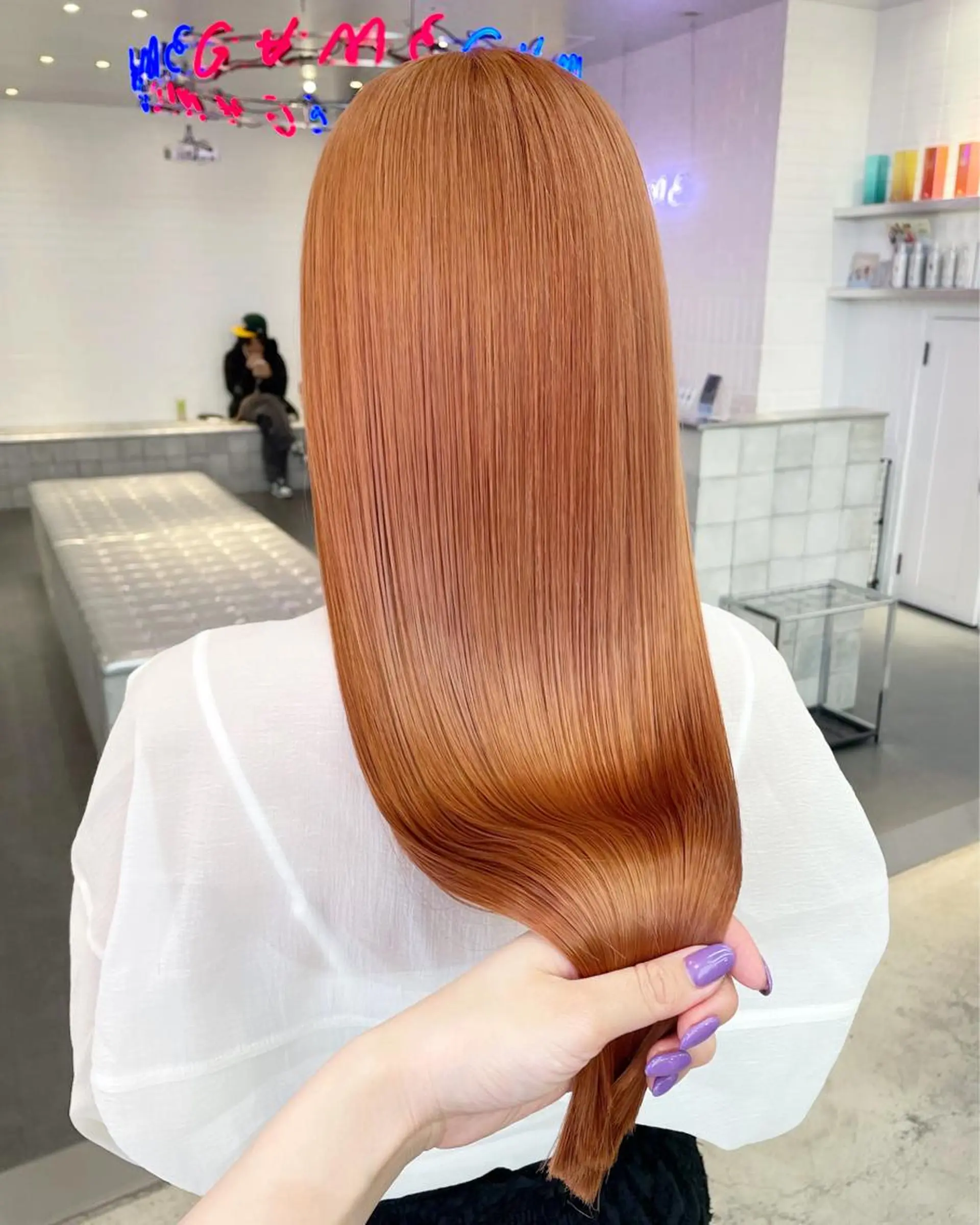 ロング カラー ヘアアレンジ メンズ キッズ ネイル マツエク・マツパ アイブロウ オレンジ カラーマツエク オレンジ ヘアカラー トリートメント ボブ×柔らかいカラー 🩰misaki𓍼のヘアスタイル