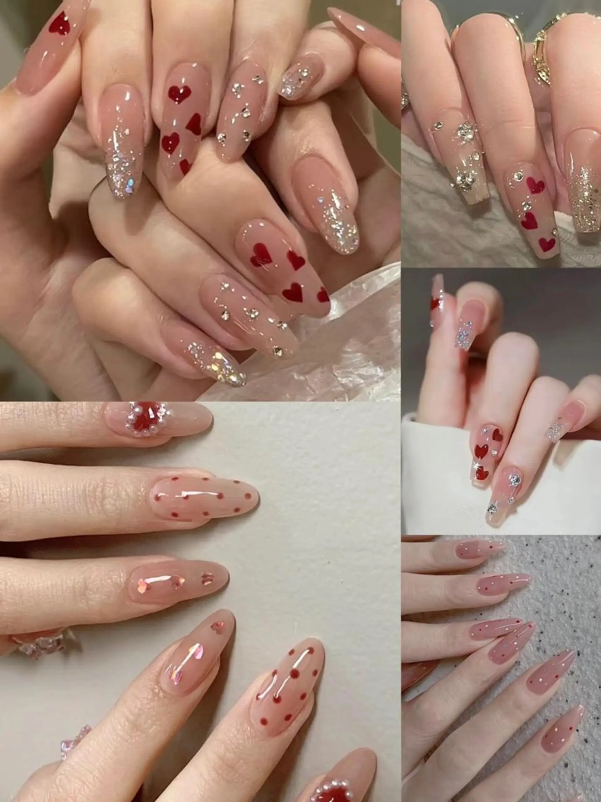 ネイル バレンタイン ハンドネイル AB マツエクネイルサロンのネイルデザイン