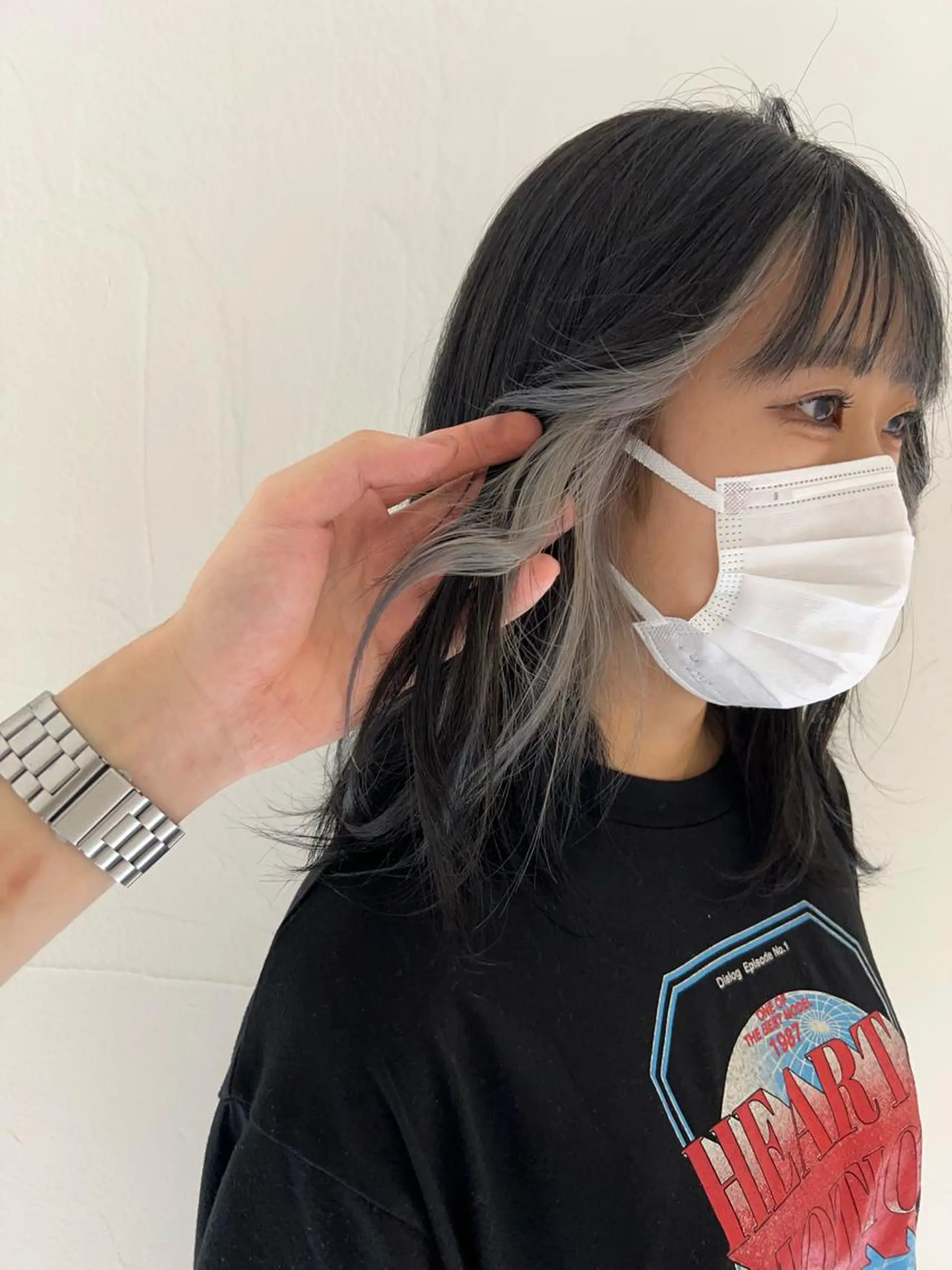 セミロング カラー 柳澤 和也のヘアスタイル