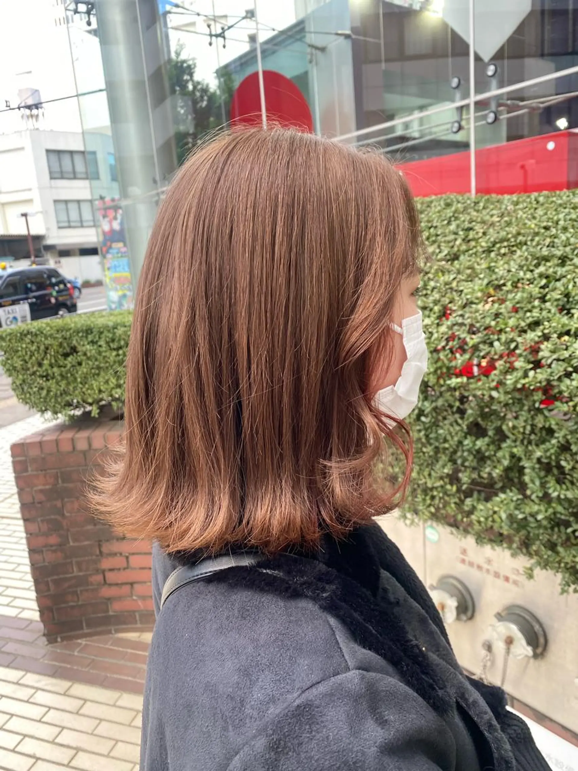 ミディアム カラー ベージュカラー ピンクカラー ピンクベージュ 遠藤沙也加 /レイヤーカットのヘアスタイル