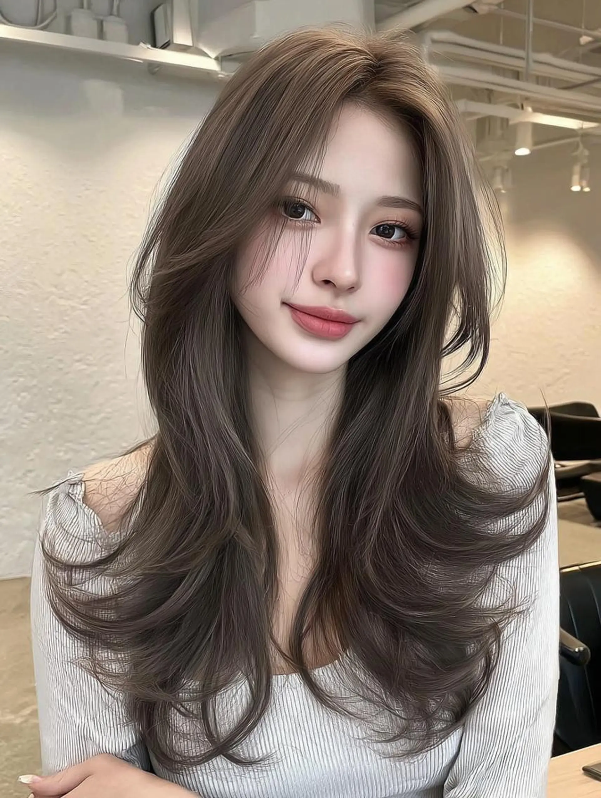 ロング 髪質改善 縮毛矯正 トリートメント 酸熱トリートメント カット ヘアカラー トリートメント 髪質改善/艶カラー /透明感/石田桃子のヘアスタイル