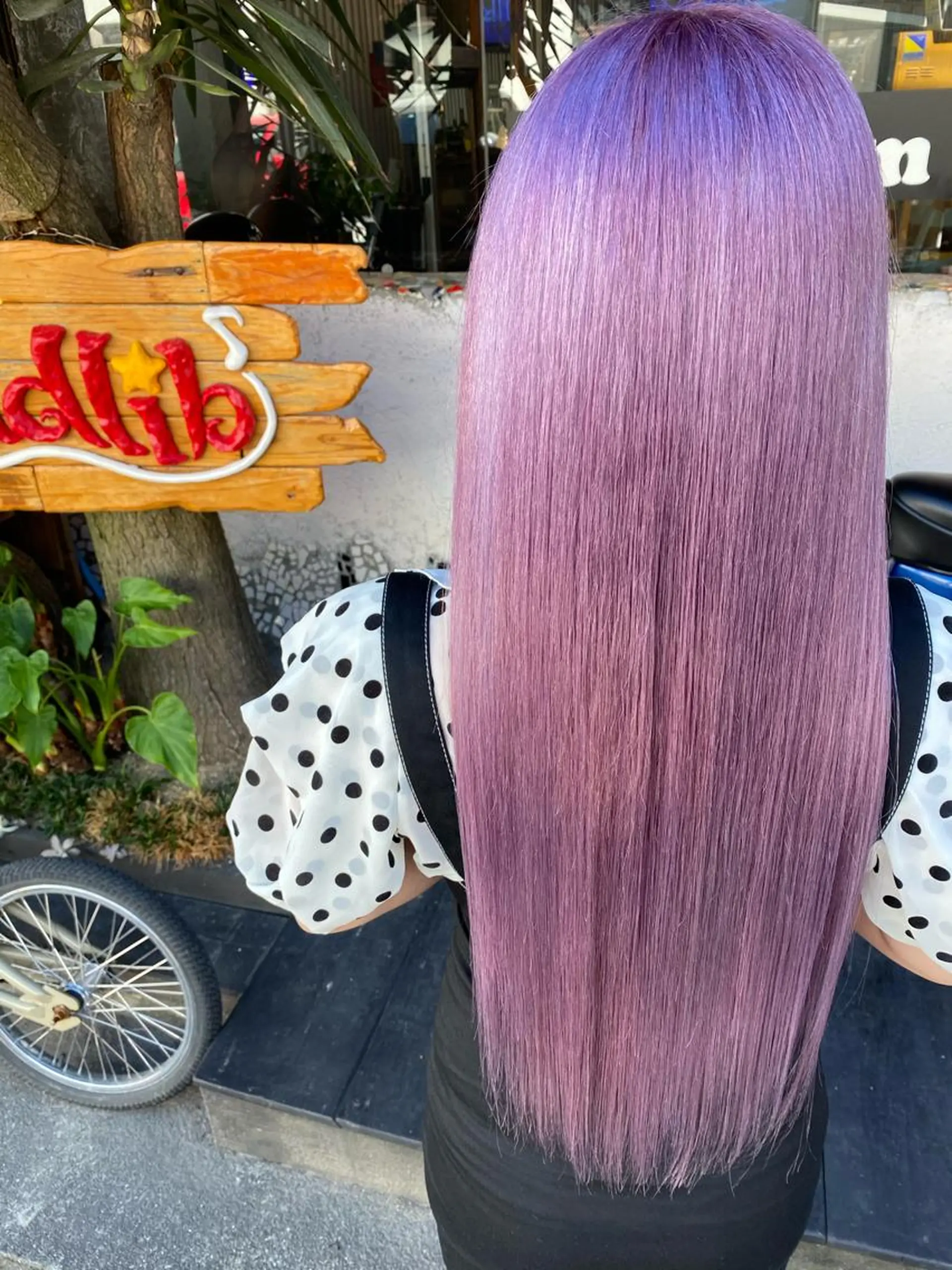 ロング カラー ラベンダーカラー ヘアカラー トリートメント 玉木 育実のヘアスタイル