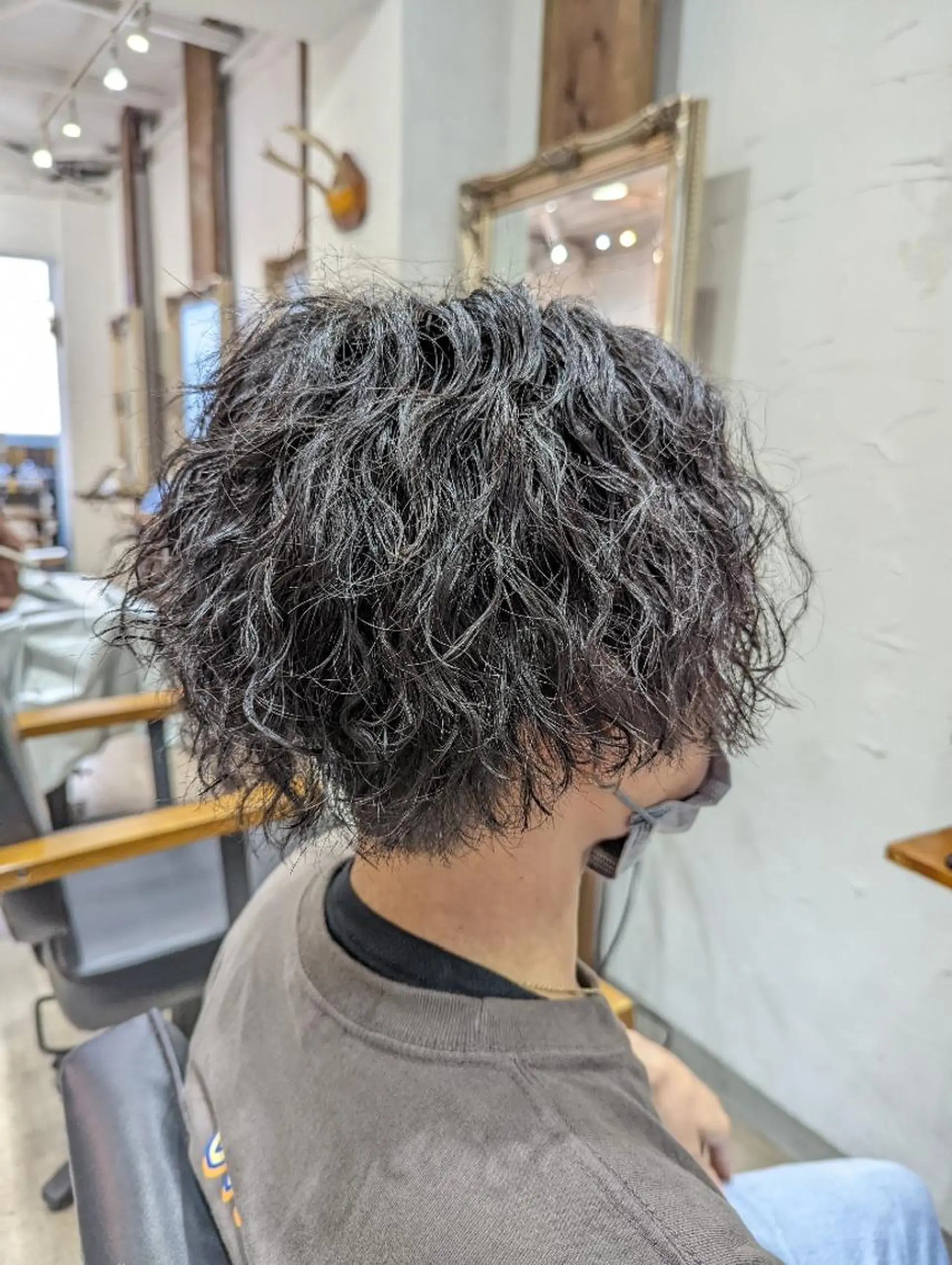 ミディアム パーマ メンズ カット パーマ bathair  所属・bathair 持田侑祐のヘアスタイル