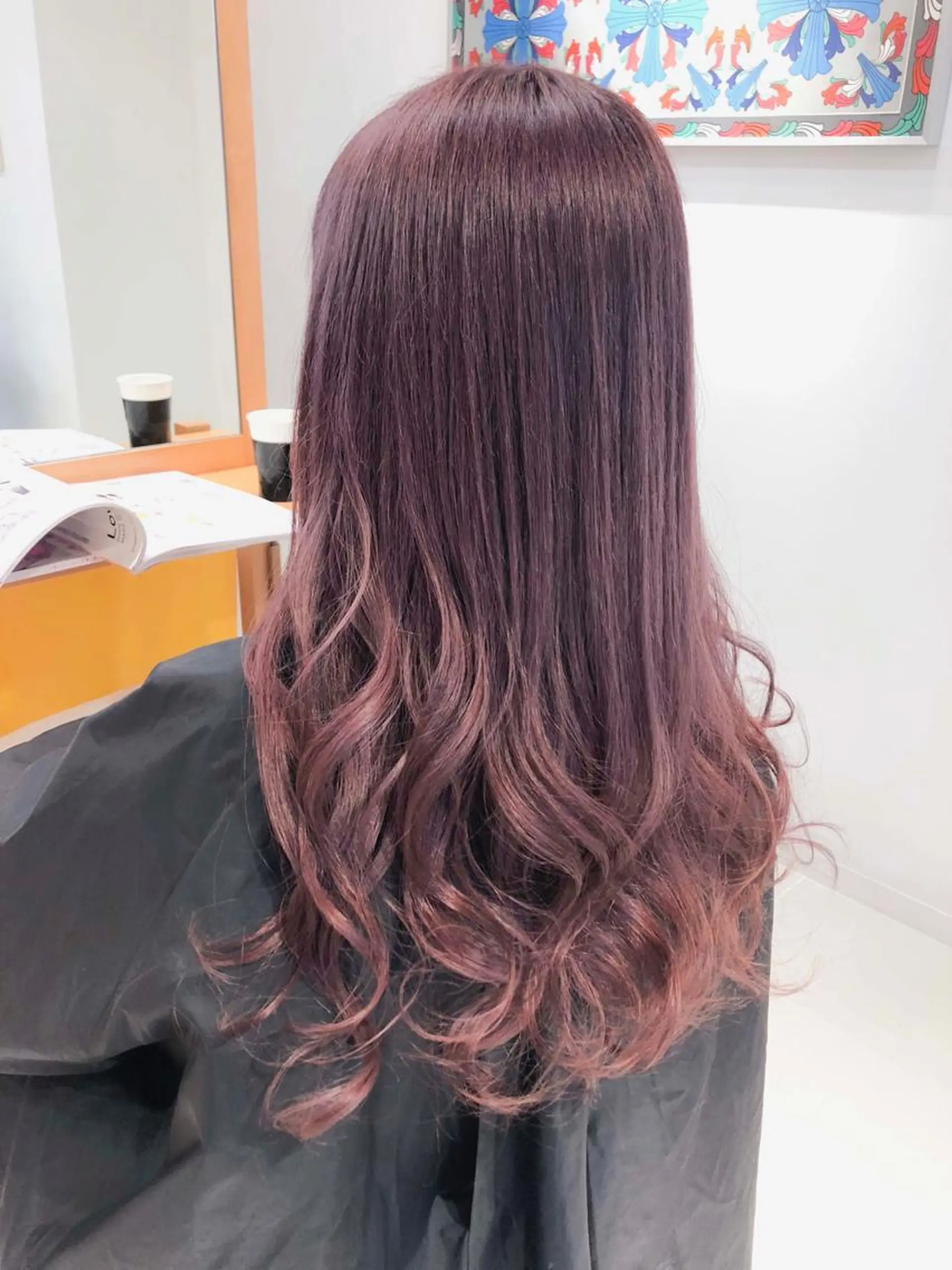 ロング カラー ピンクカラー ヘアカラー トリートメント Days 透明感カラーのヘアスタイル